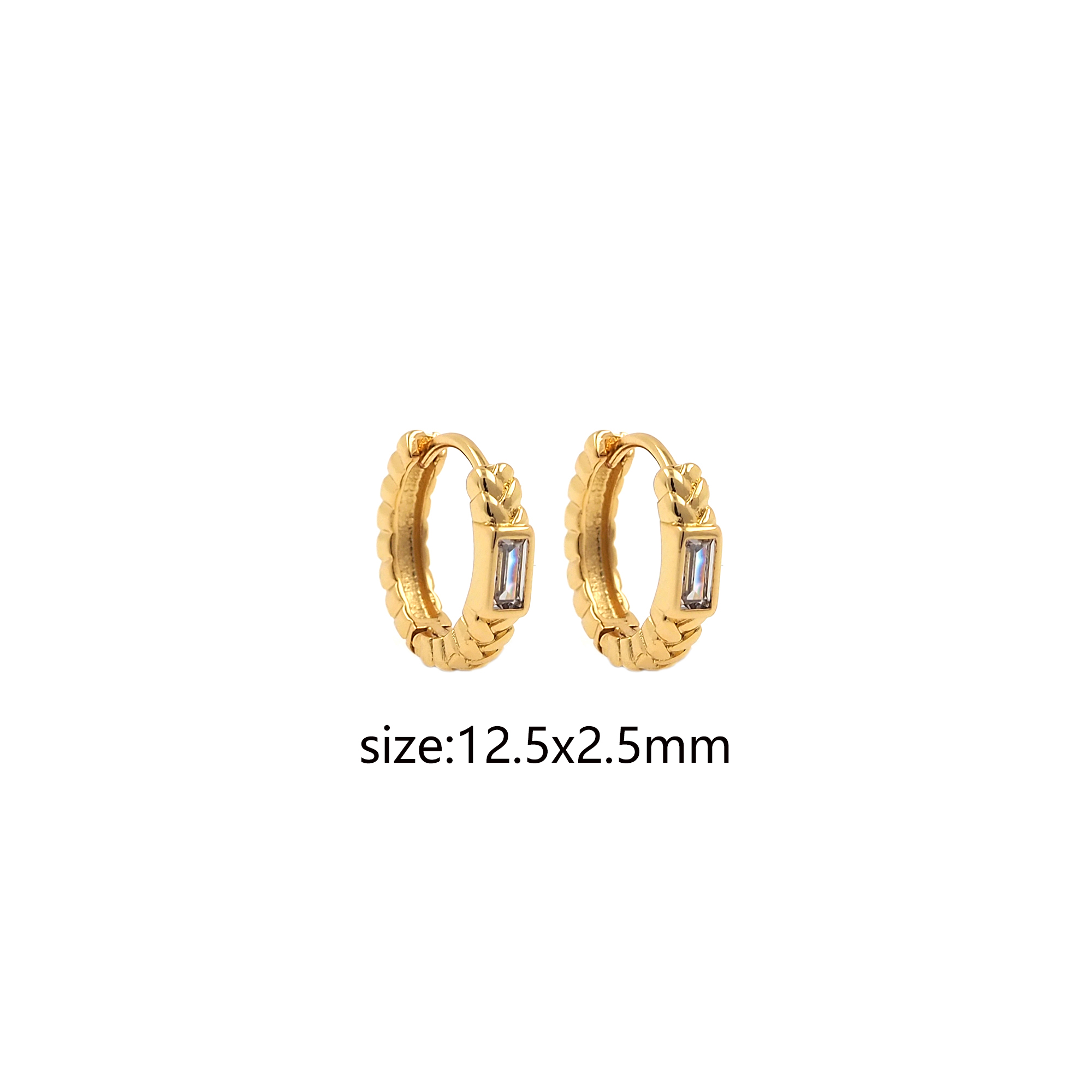 18K Gold Filled CZ Hoop Earrings,Dainty Zirconia Earrings,Gold Hoops,Dainty CZ Hoops Huggie