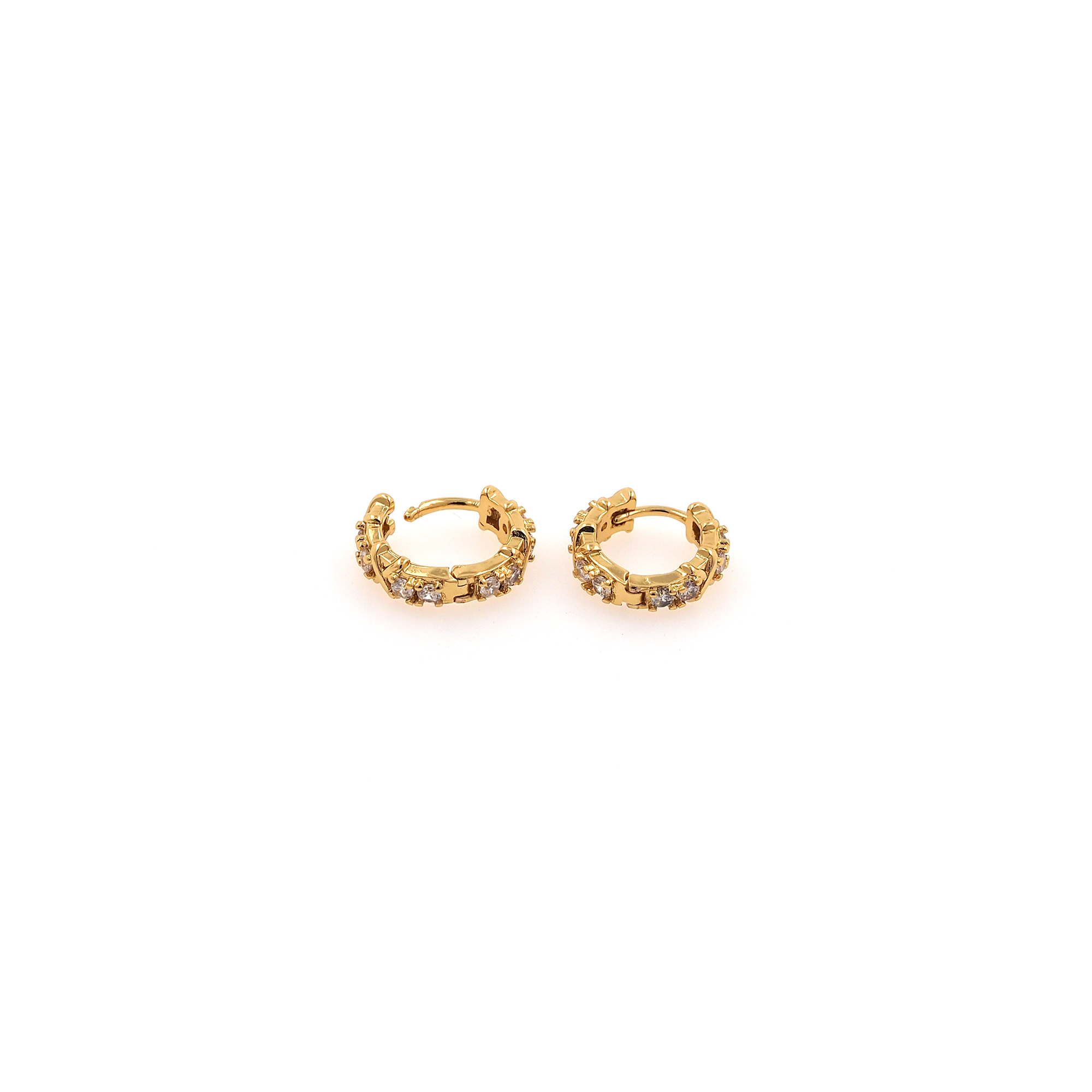 18K Gold Filled Minimalist Hoop Earrings,Dainty Zirconia Earrings,Gold Hoops,Dainty CZ Hoops Huggie