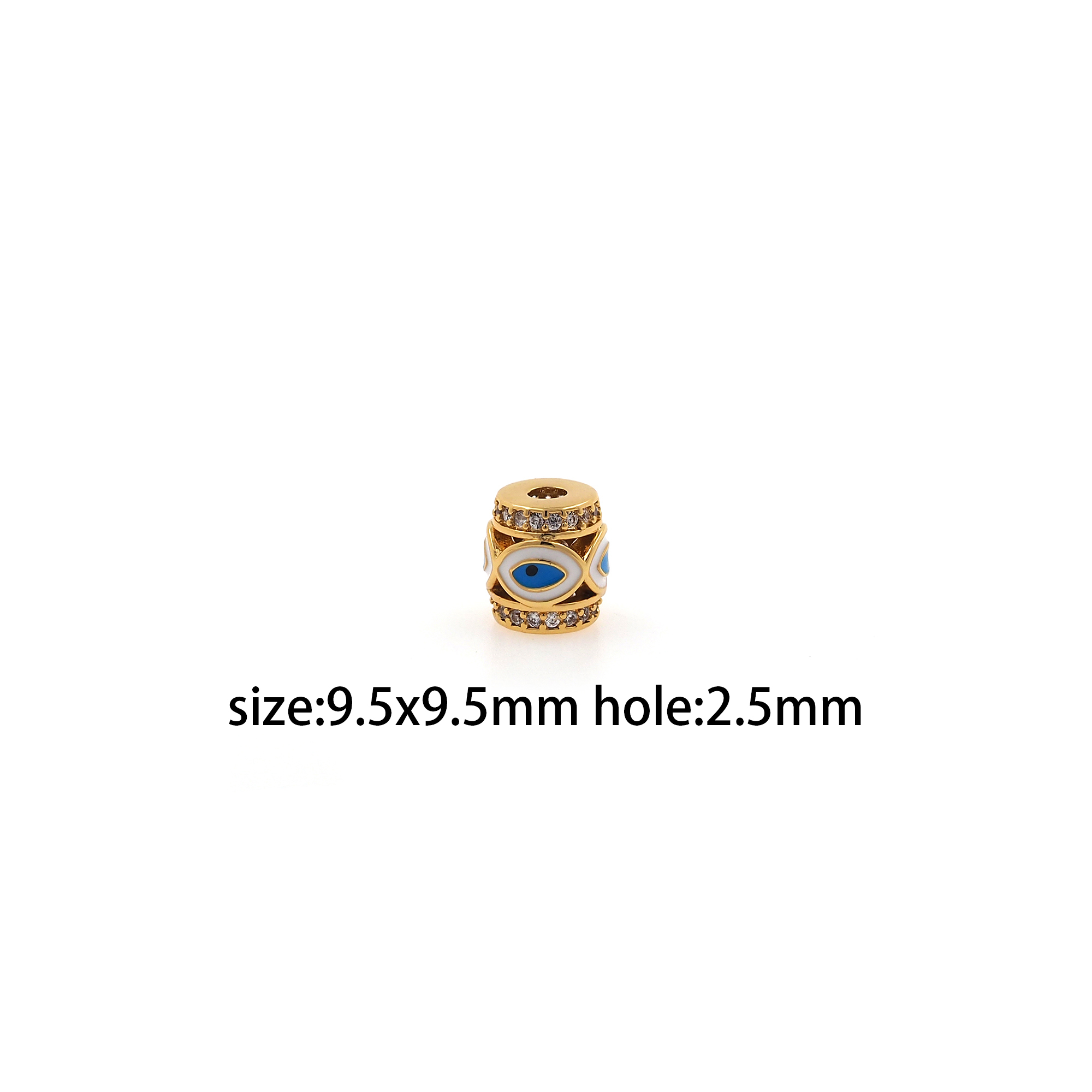 18K Gold Filled Evil Eye Spacer Beads,Barrel Beads,Enamel Evil Eye Bead for Bracelet Jewelry Necklace Making Supply