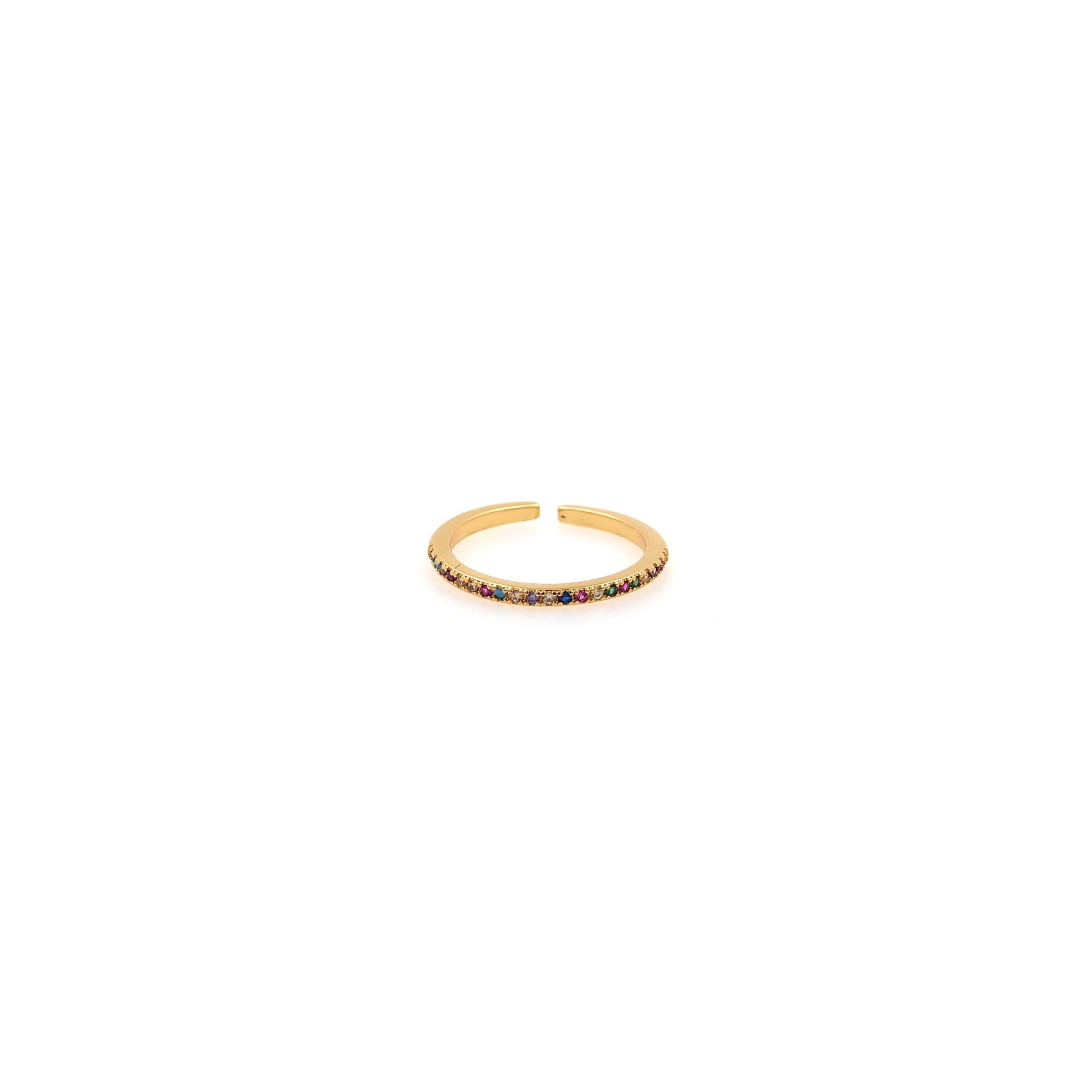 18K Gold Filled Thin Rings,CZ Ring,Minimalist Ring,Dainty Zirconia Ring,Open Ring,Adjustable Ring