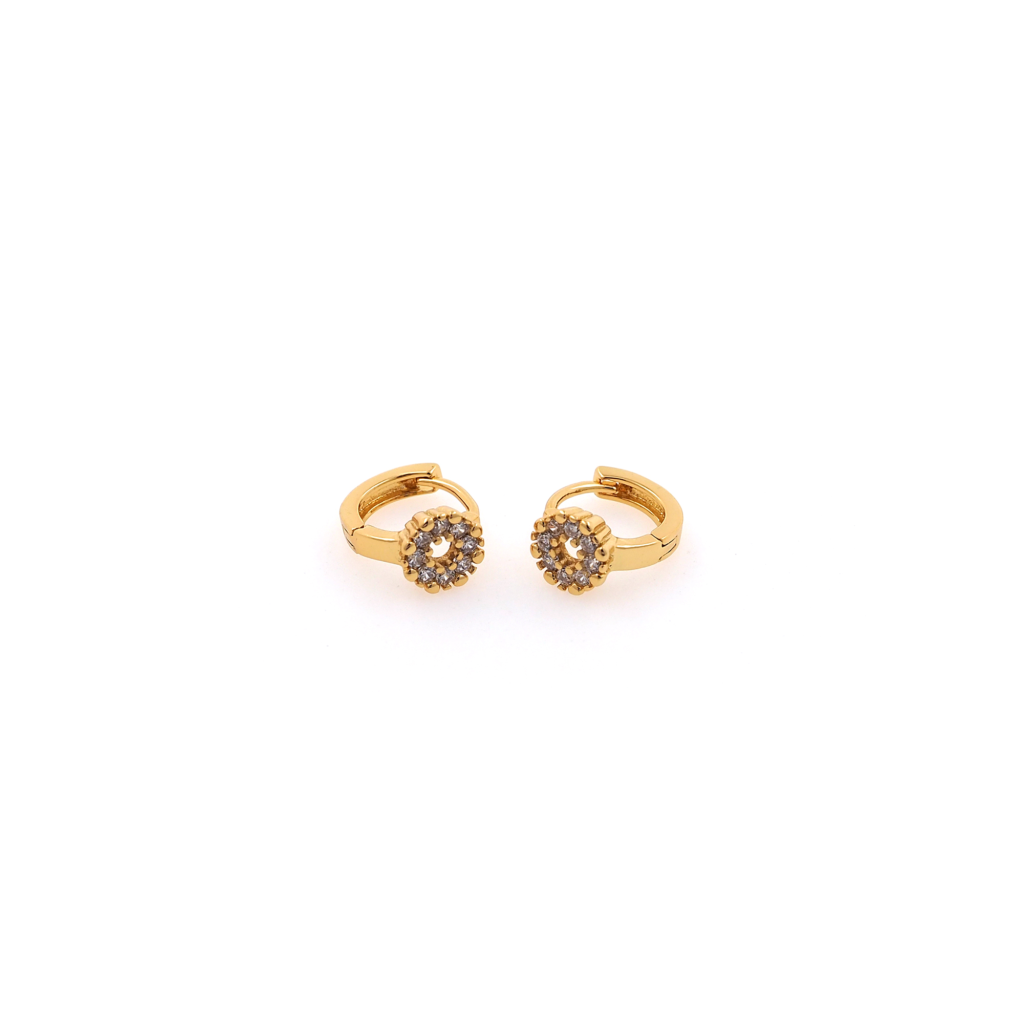 18K Gold Filled Round Hoop Earrings,Dainty Zirconia Earrings,Gold Hoops,Dainty CZ Hoops Huggie