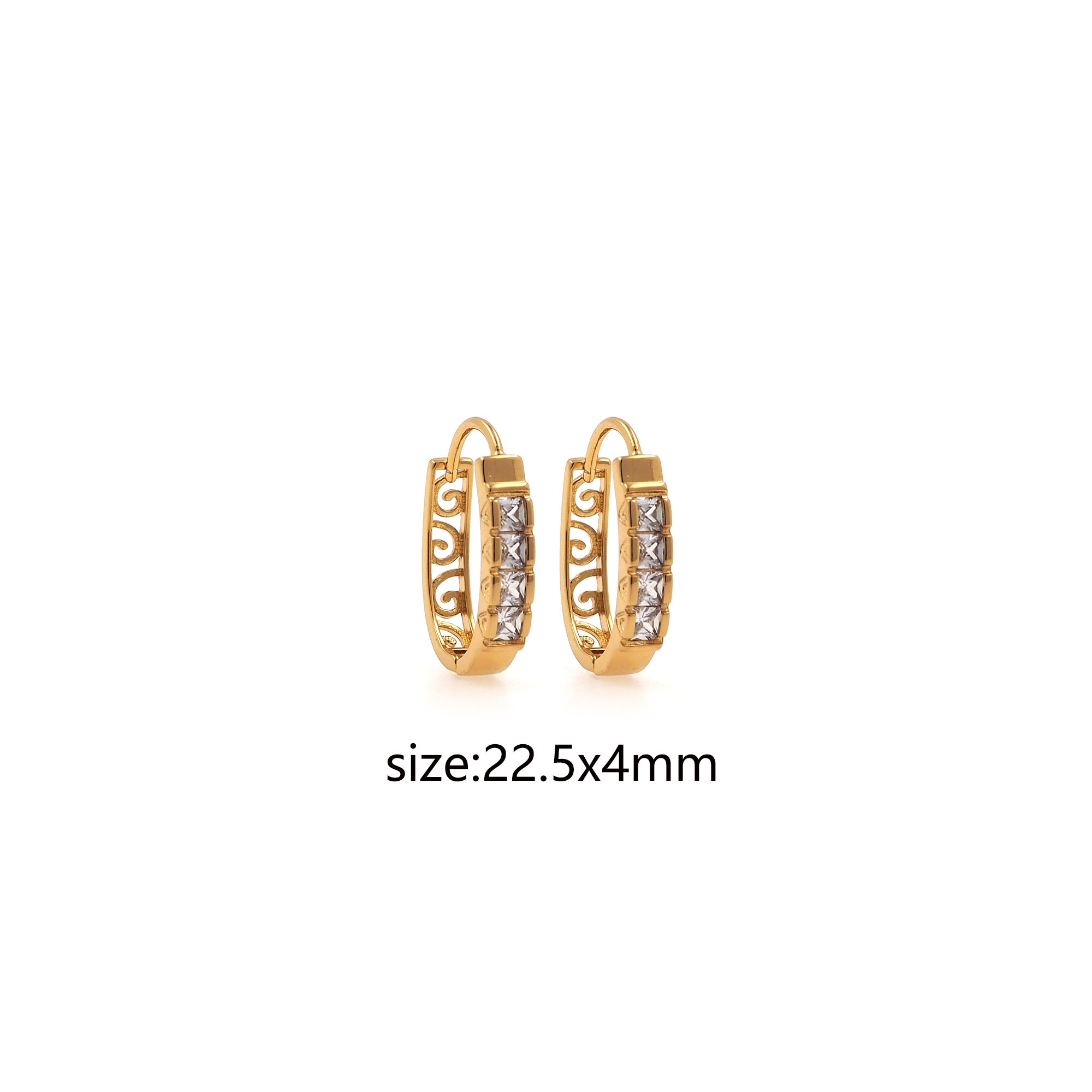 18K Gold Filled Oval Hoop Earrings,Dainty Zirconia Earrings,Minimalist Hoops,Dainty CZ Hoops Huggie