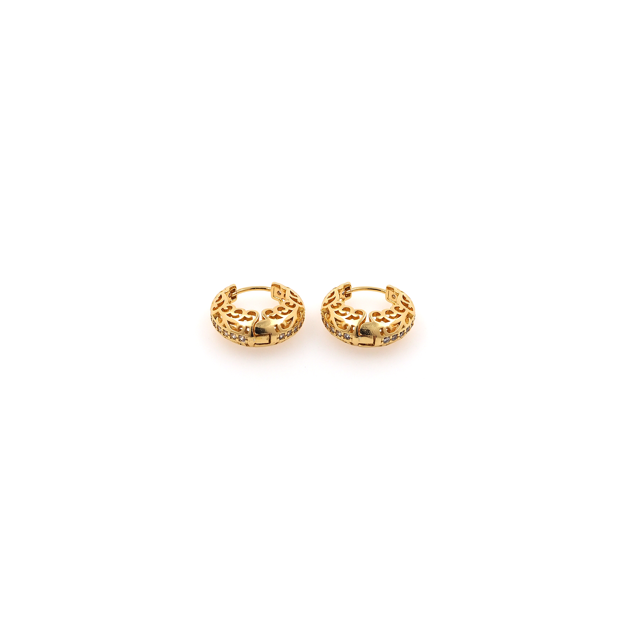 18K Gold Filled Round Hoop Earrings,Dainty Zirconia Earrings,Gold Hoops,Dainty CZ Hoops Huggie