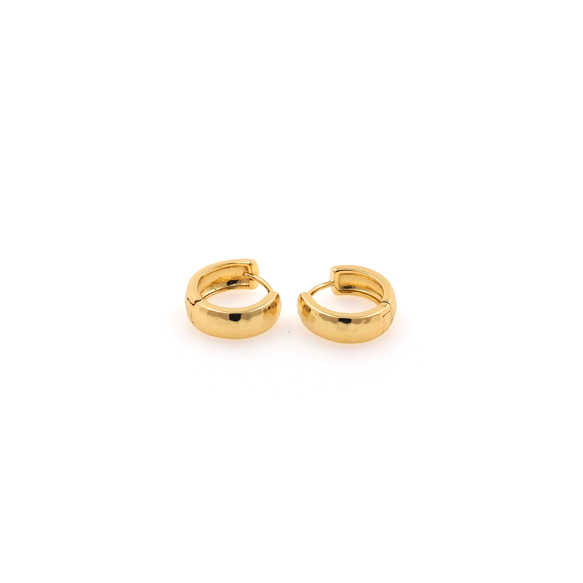 18K Gold Filled Round Earrings,Thick Hoop Earrings,Dainty Hoops,Minimalist Earrings,Gold Hoops