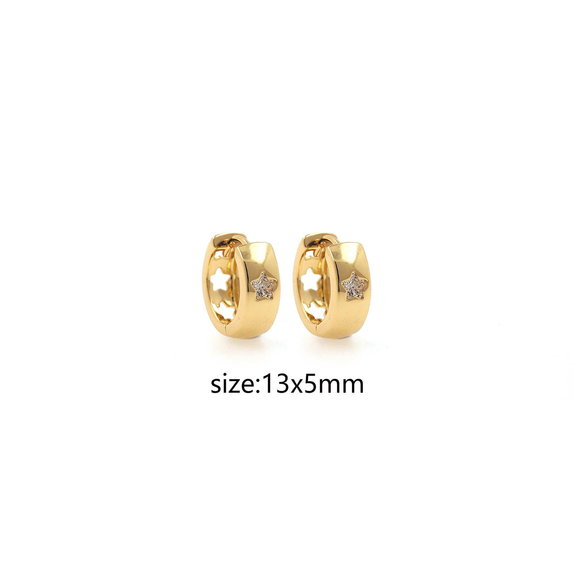 18K Gold Filled Star Earrings,Celestial Hoops,CZ Micro Pave Star Hoops,Minimalist Earrings,Gold Hoops