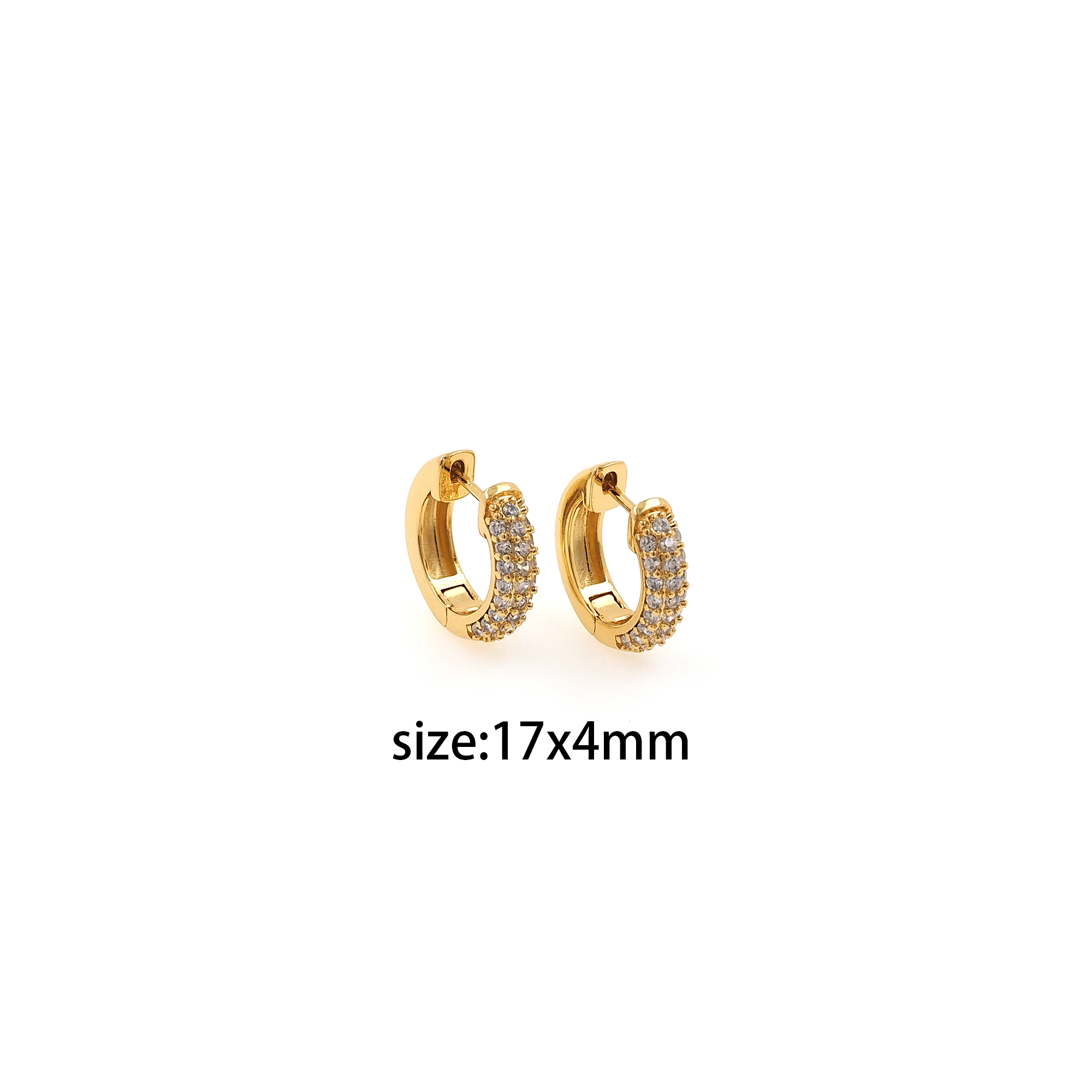 18K Gold Filled Round Hoop Earrings,Dainty Zirconia Earrings,Gold Hoops,Dainty CZ Hoops Huggie