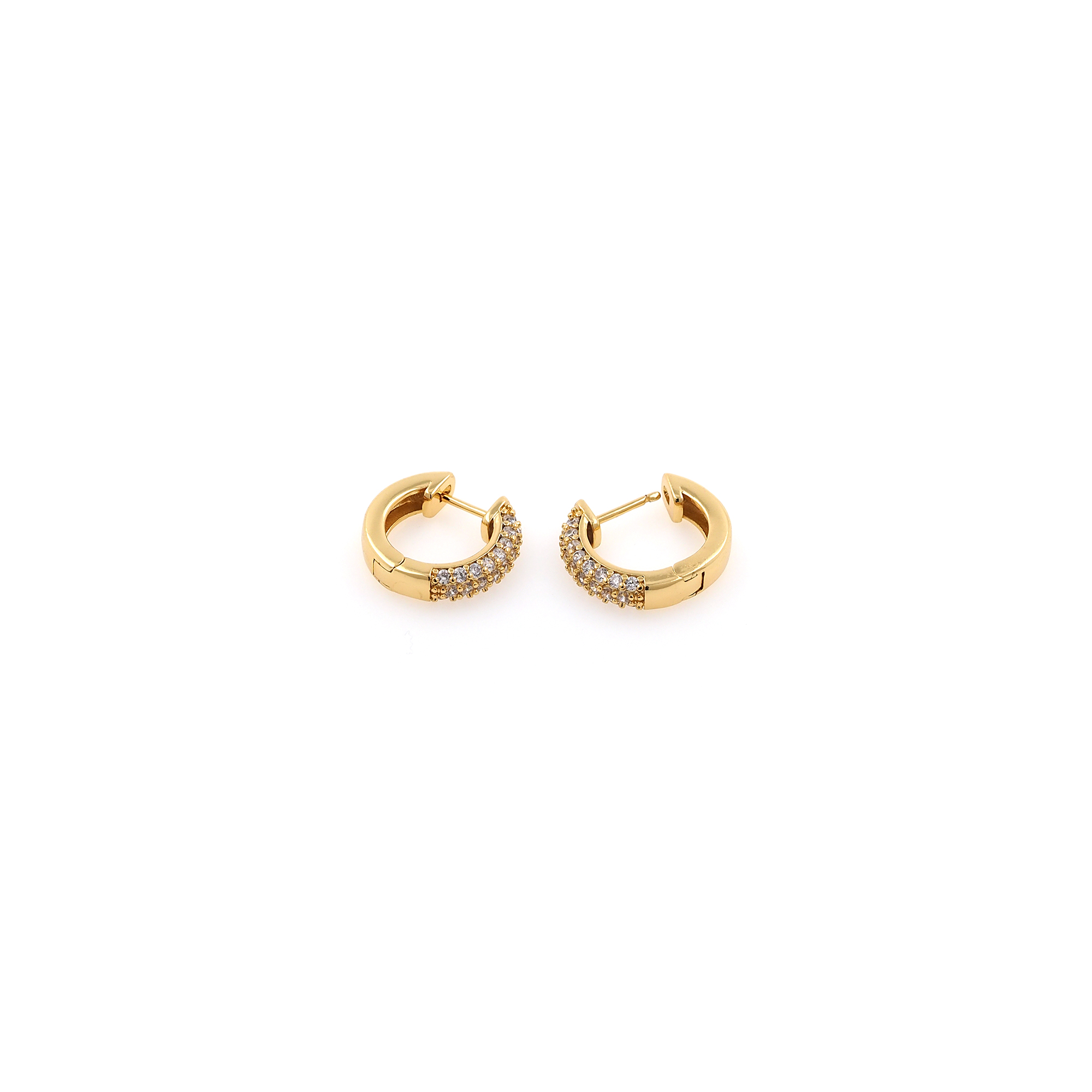 18K Gold Filled Round Hoop Earrings,Dainty Zirconia Earrings,Gold Hoops,Dainty CZ Hoops Huggie
