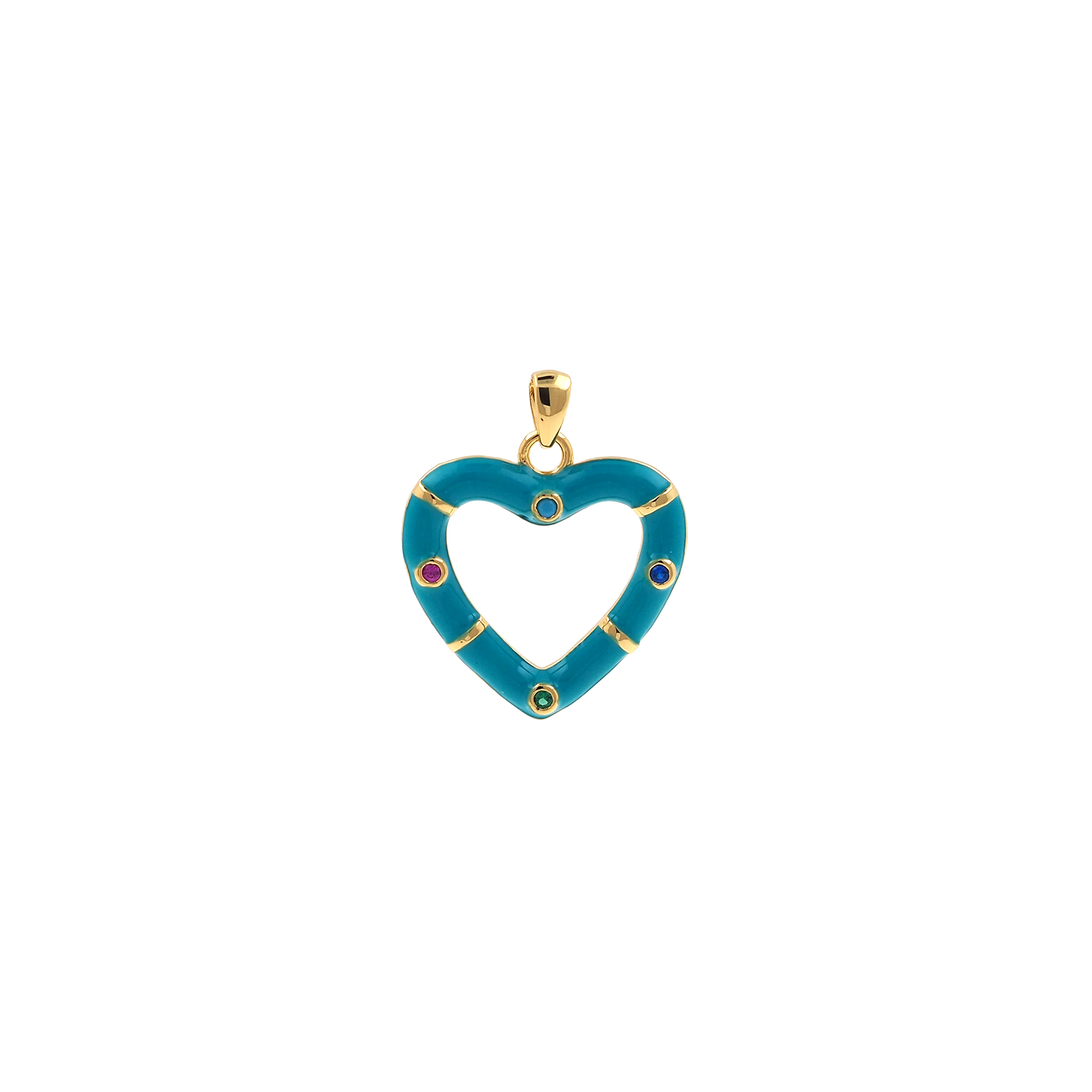 18K Gold Filled Heart Pendant,Enamel Heart Charm Earrings Necklace for DIY Jewelry Making Supply