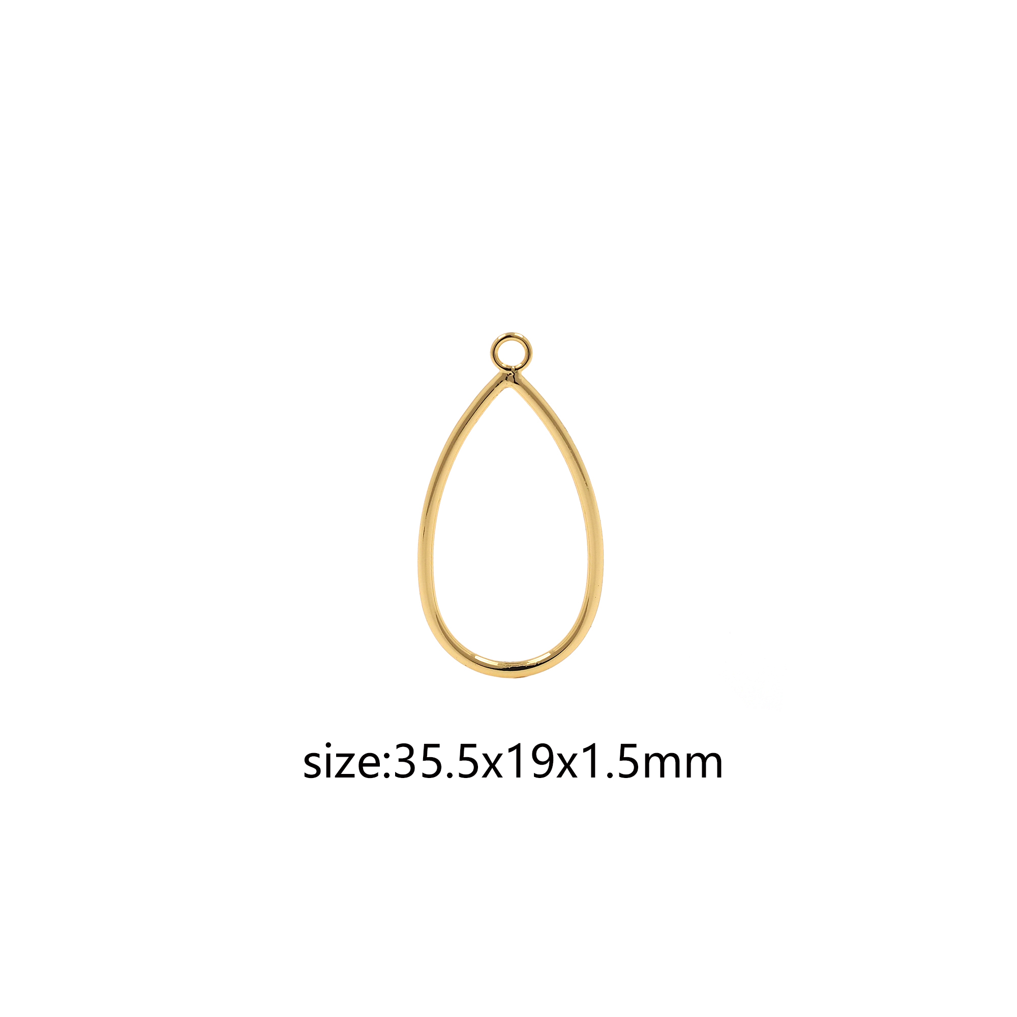 18K Gold Filled Teardrop Pendant,Dainty Water Drop Charm Earrings Necklace for DIY Jewelry Making Supply