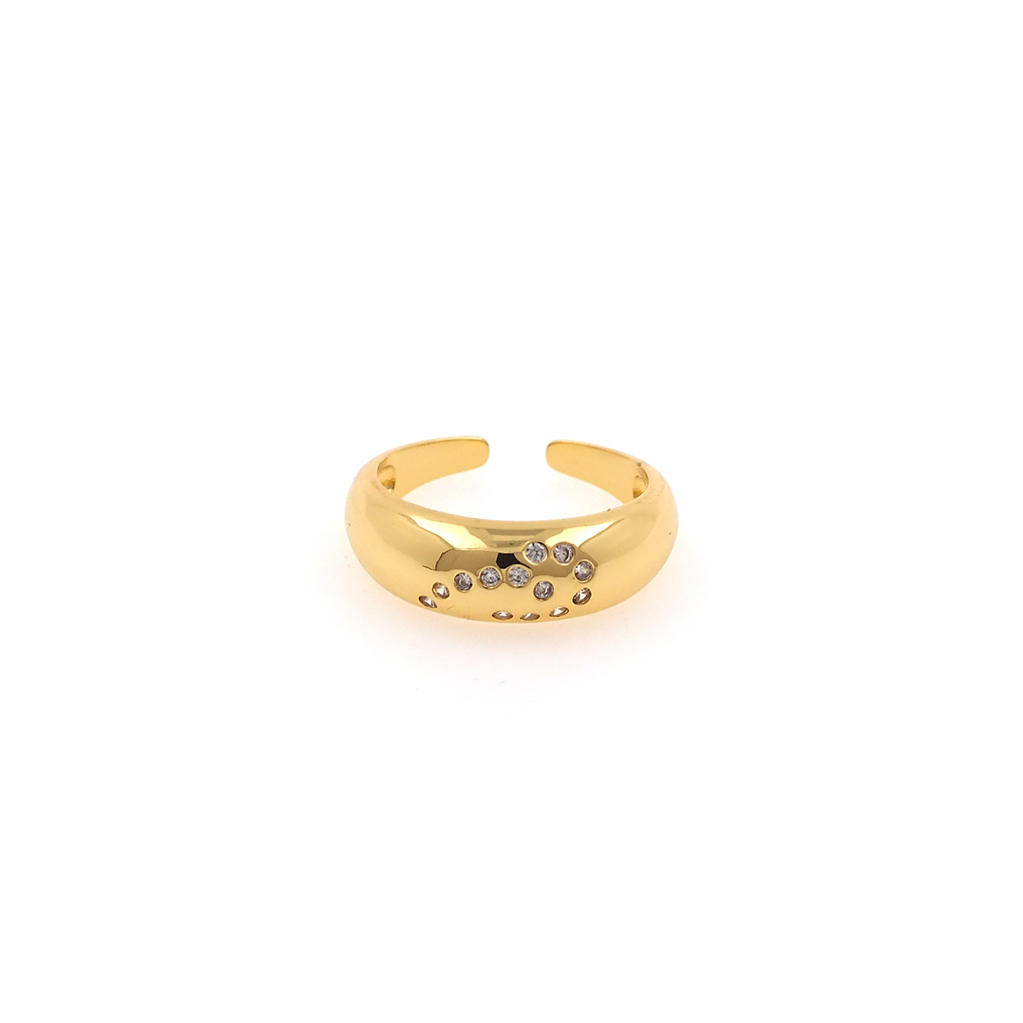 18K Gold Filled Thick CZ Ring,Minimalist Ring,Dainty Zirconia Ring,Open Ring,Adjustable Ring