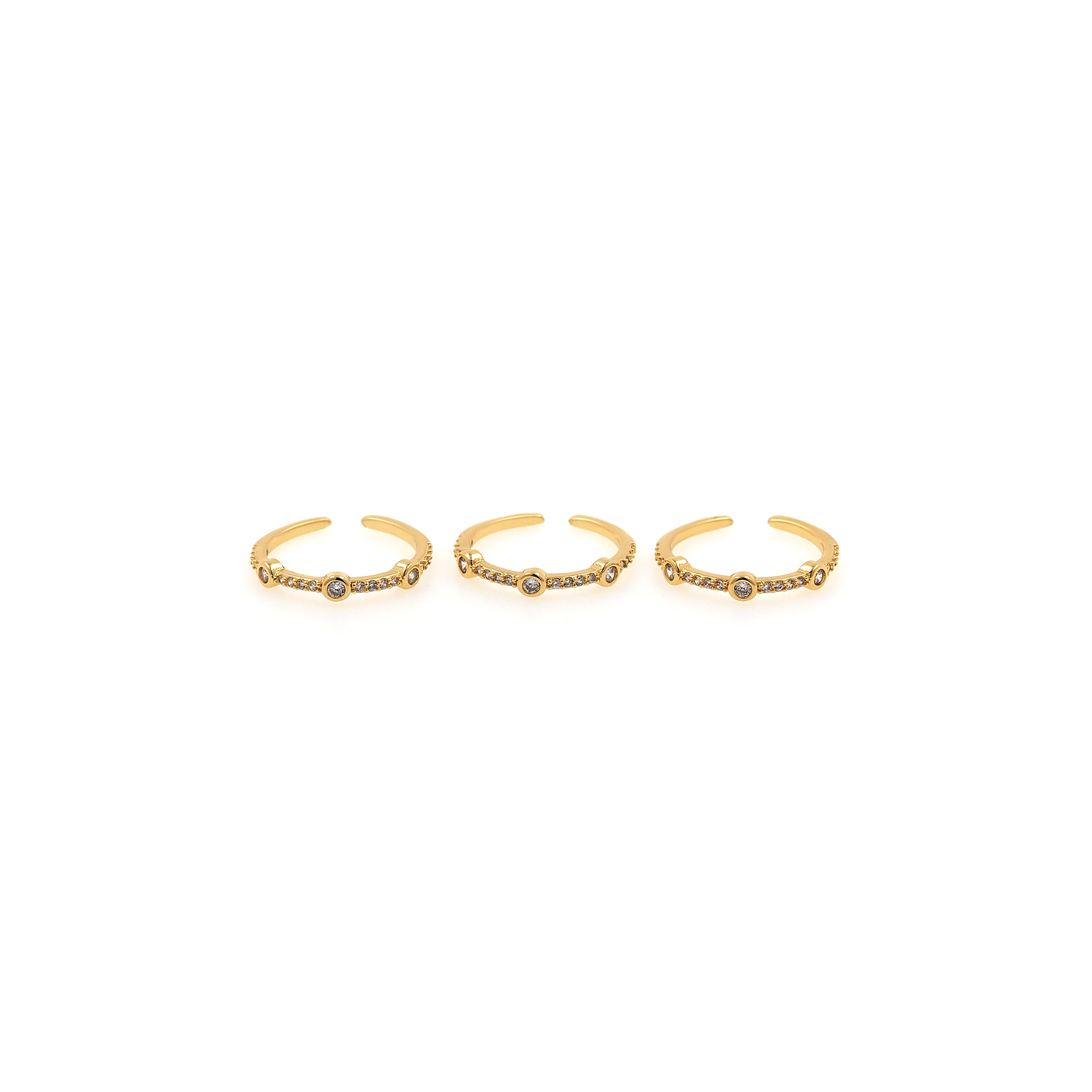 18K Gold Filled Round Rings,CZ Thin Ring,Adjustable Ring,Minimalist Ring,Open Ring