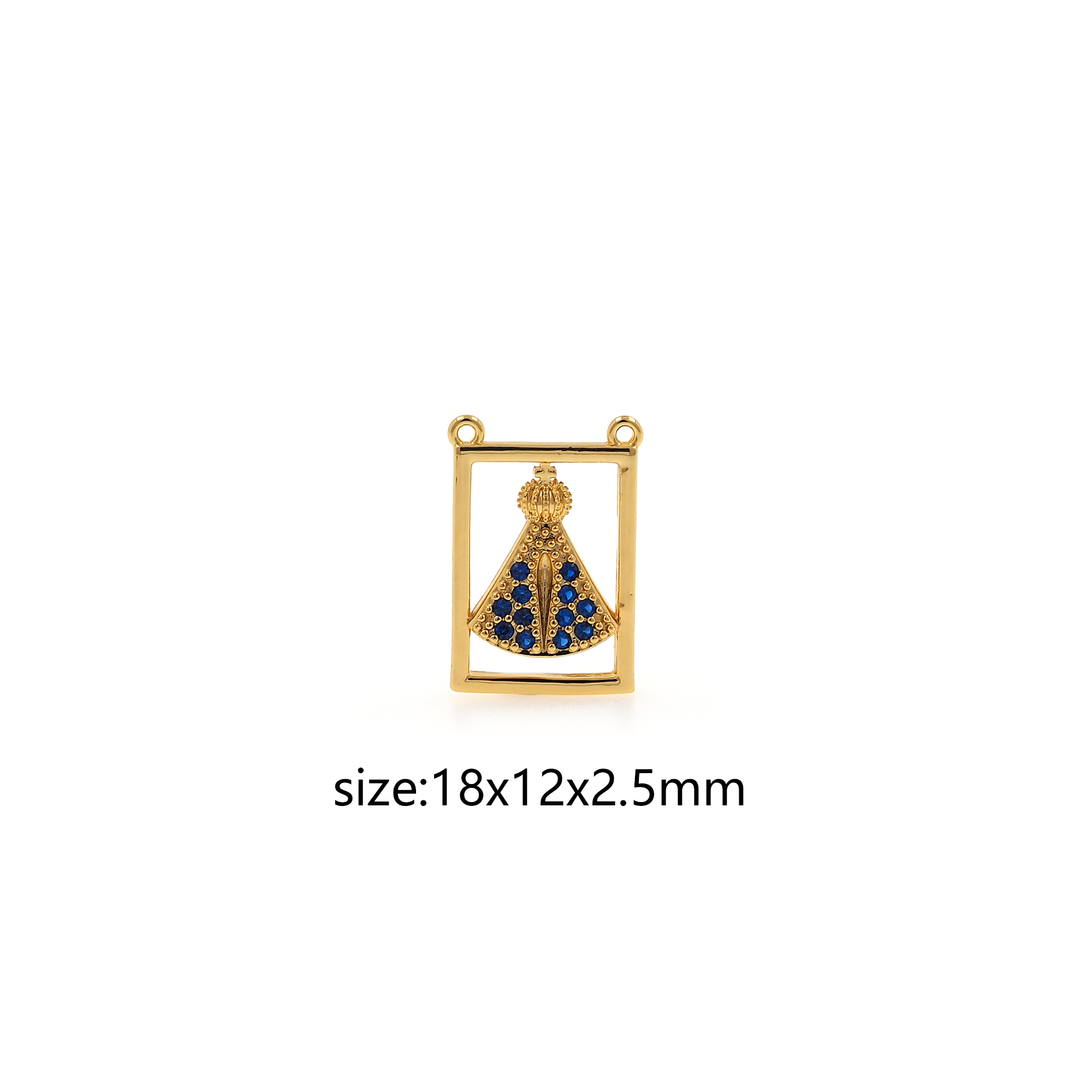 18K Gold Filled Religious Pendant,CZ Micro Pave Religious Charm Earrings Necklace for DIY Jewelry Making Supply