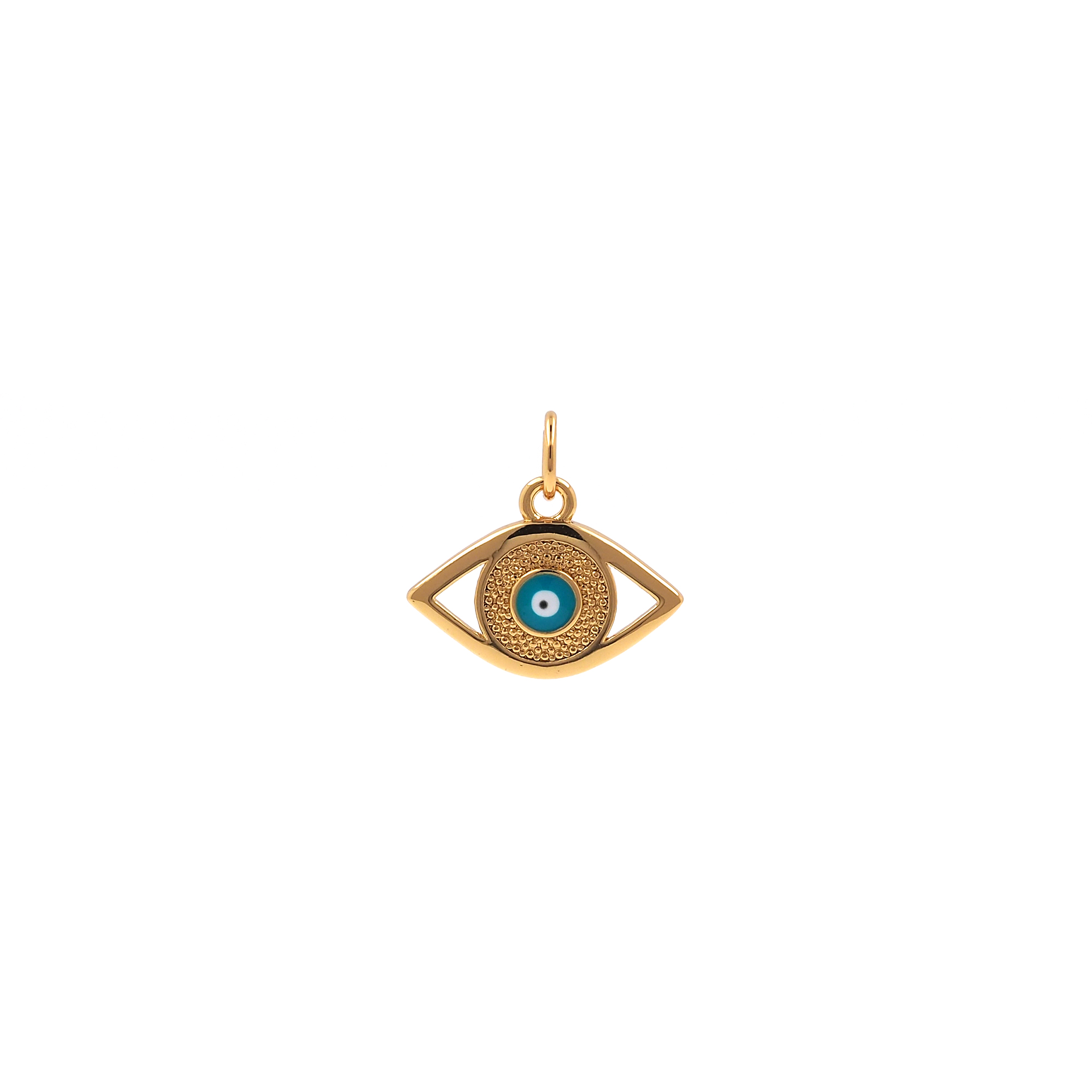 18K Gold Filled Evil Eye Pendant,Enamel Evil Eye Charm Earrings Necklace for DIY Jewelry Making Supply