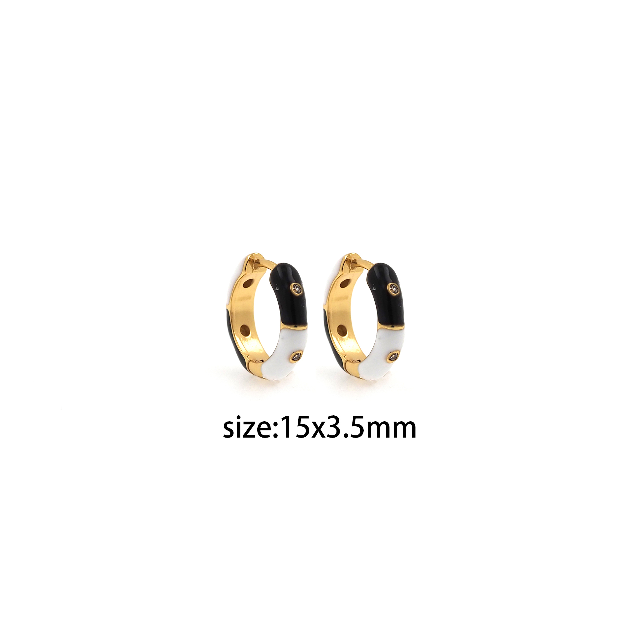 18K Gold Filled Enamel Earrings,Round Hoops,Colorful Enamel Earrings,Gold Hoop Earrings,Huggie Earrings