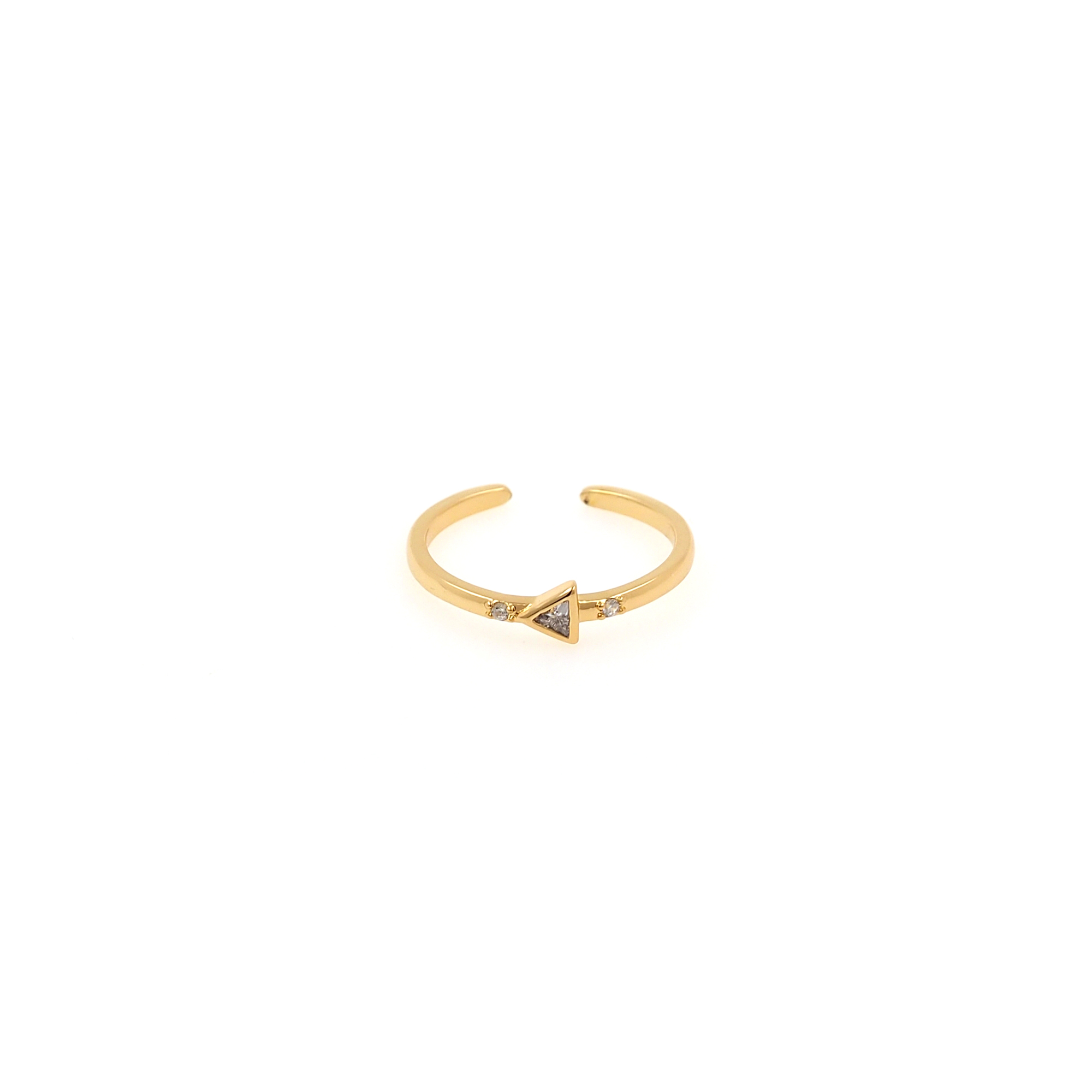 18K Gold Filled Triangle Rings,CZ Thin Ring,Adjustable Ring,Minimalist Ring,Open Ring