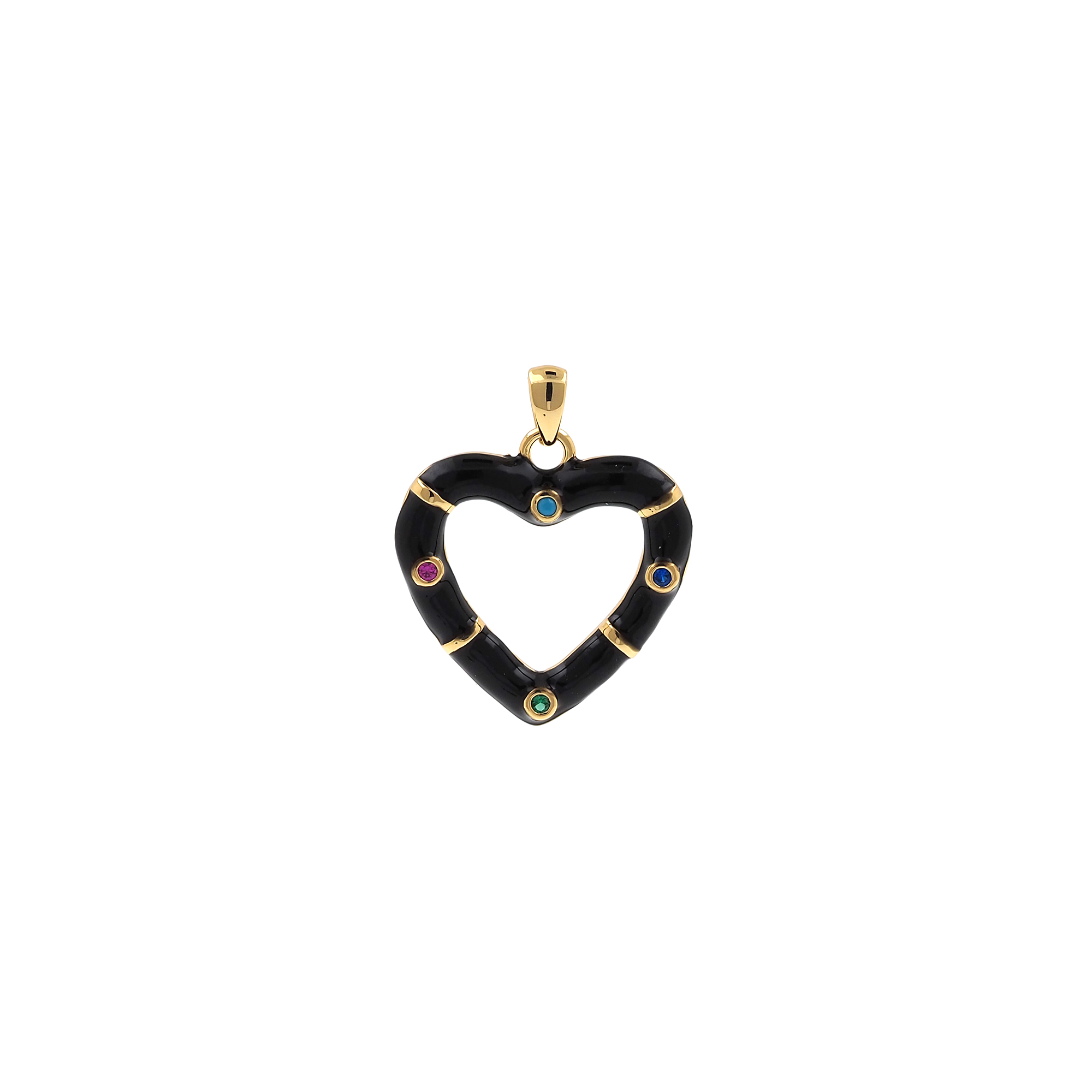 18K Gold Filled Heart Pendant,Enamel Heart Charm Earrings Necklace for DIY Jewelry Making Supply