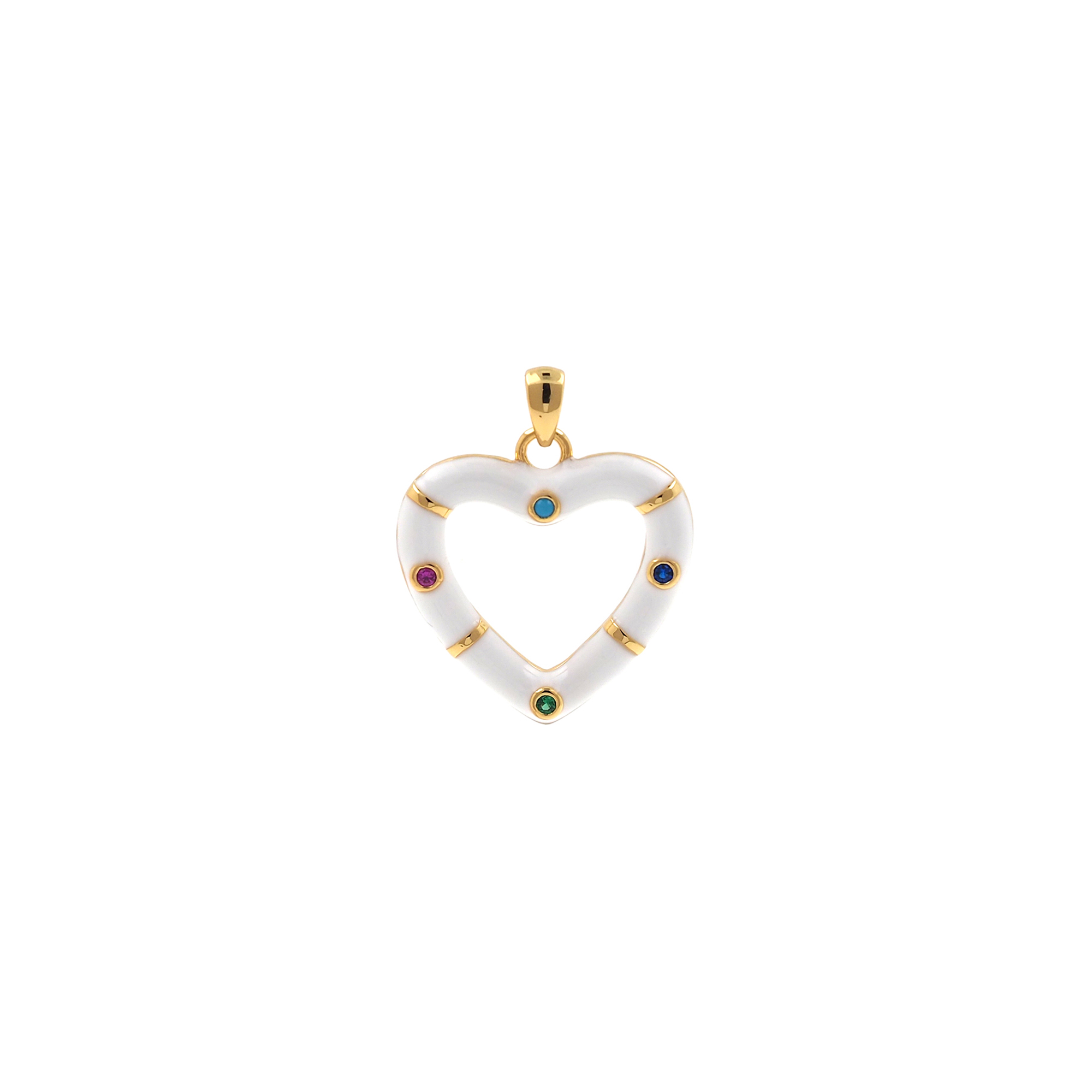 18K Gold Filled Heart Pendant,Enamel Heart Charm Earrings Necklace for DIY Jewelry Making Supply