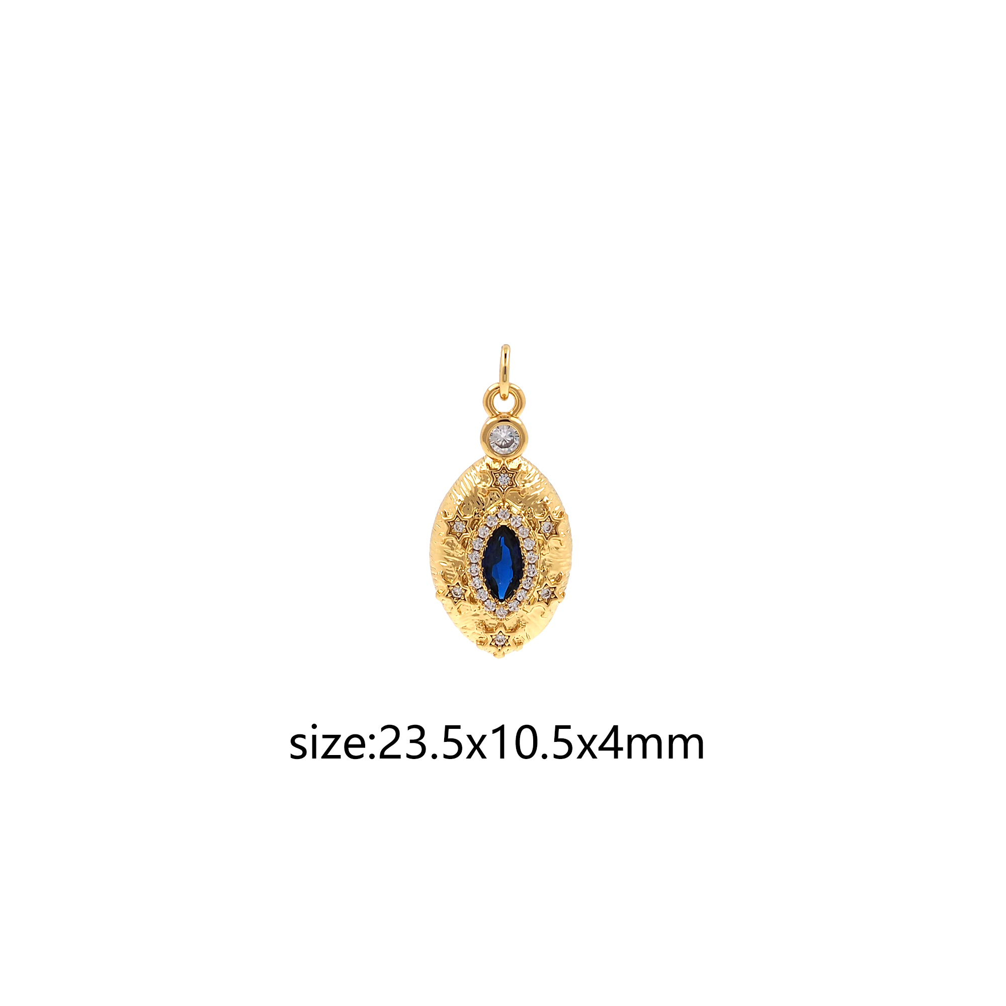 18K Gold Filled Evil Eye Pendant,CZ Micro Pave Evil Eye Charm Earrings Necklace for DIY Jewelry Making Supply