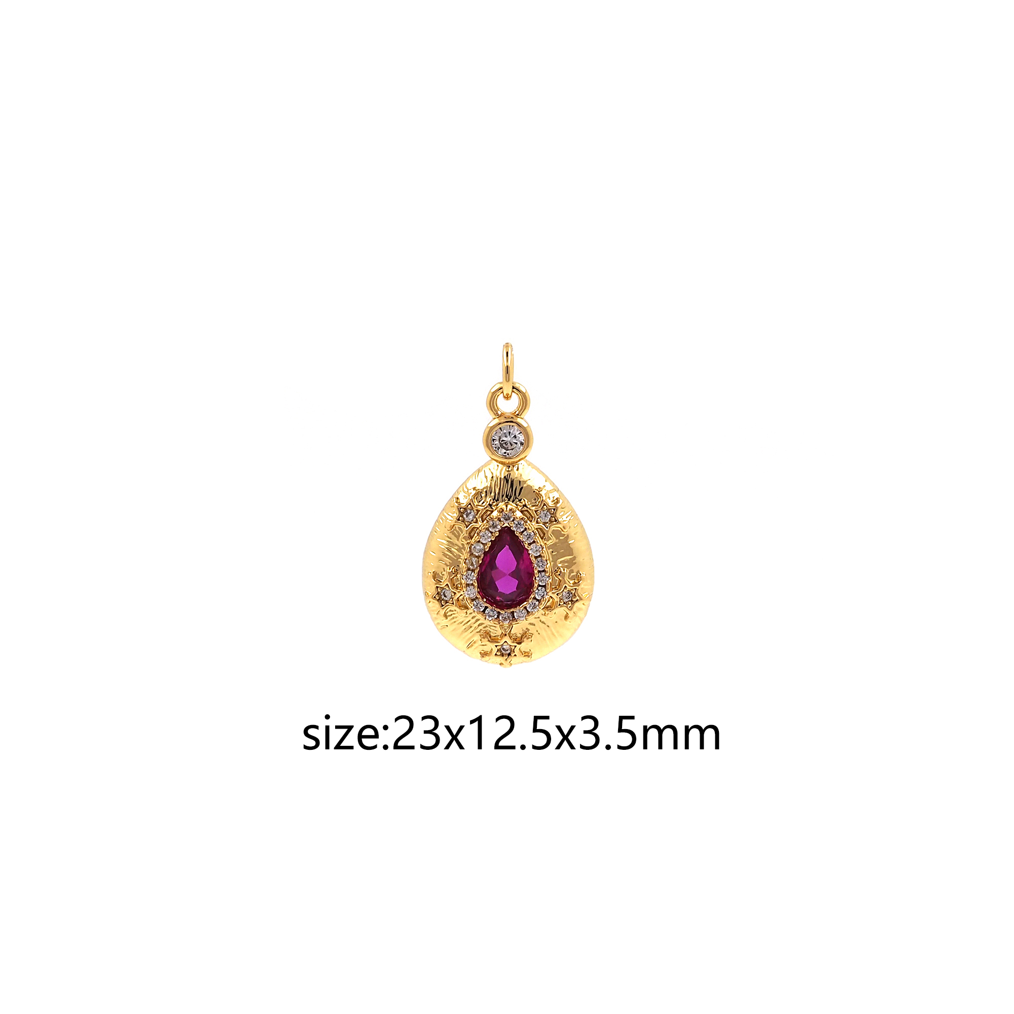 18K Gold Filled Teardrop Pendant,CZ Micro Pave Water Drop Charm Earrings Necklace for DIY Jewelry Making Supply