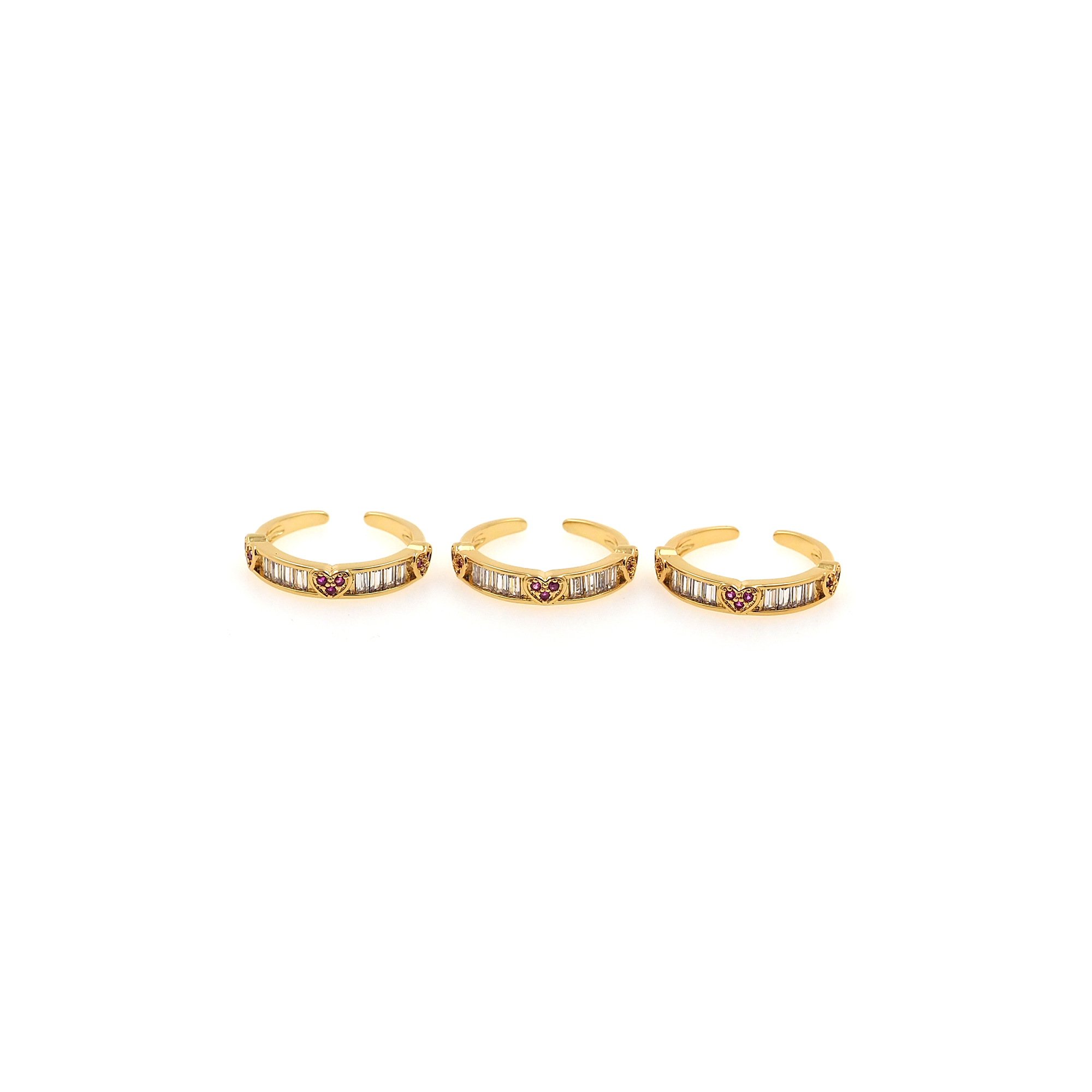 18K Gold Filled Heart Rings,CZ Rings,Adjustable Ring,Minimalist Ring,Open Ring