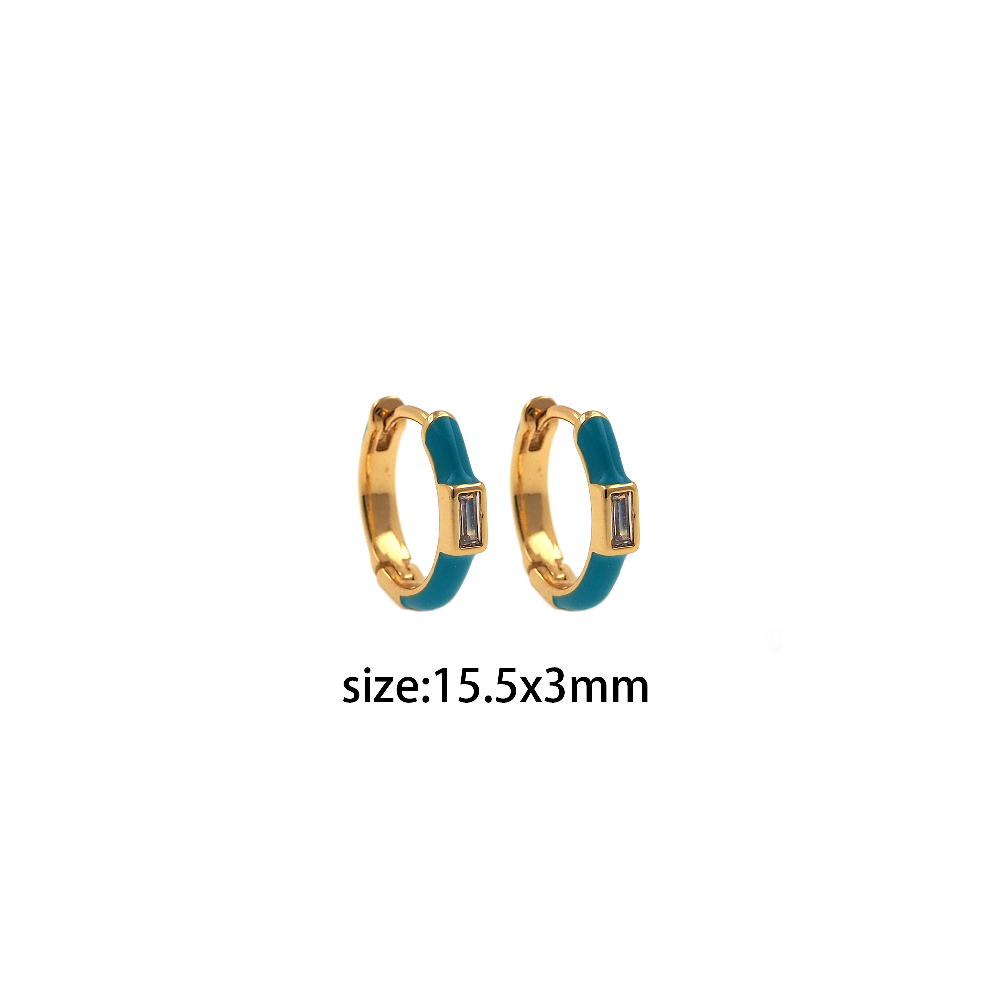 18K Gold Filled Enamel Earring,Round Hoops,Colorful Enamel Earrings,Gold Hoop Earrings,Huggie Earrings
