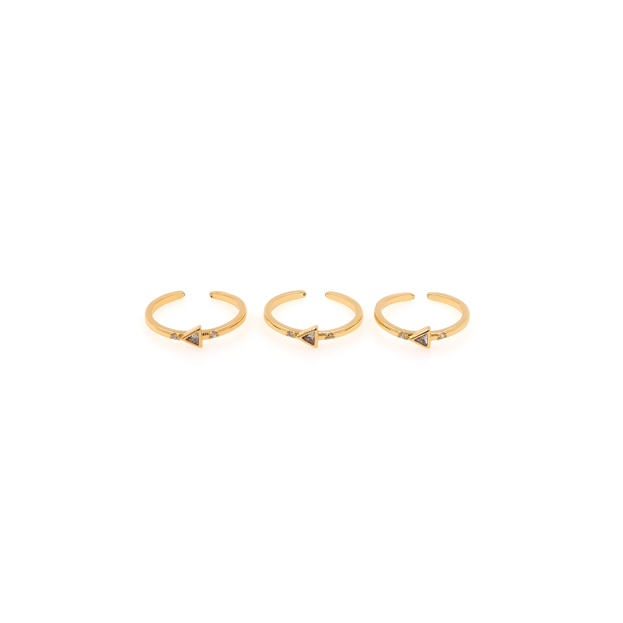 18K Gold Filled Triangle Rings,CZ Thin Ring,Adjustable Ring,Minimalist Ring,Open Ring