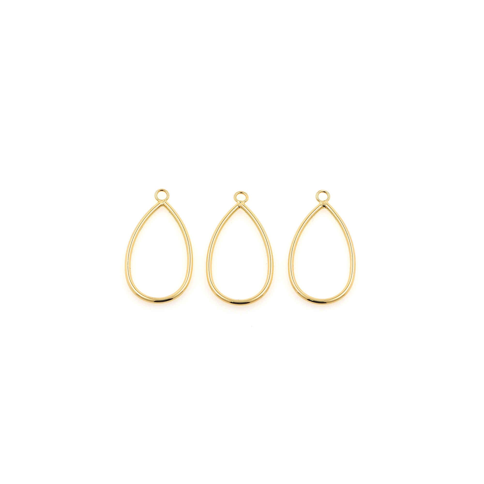 18K Gold Filled Teardrop Pendant,Dainty Water Drop Charm Earrings Necklace for DIY Jewelry Making Supply