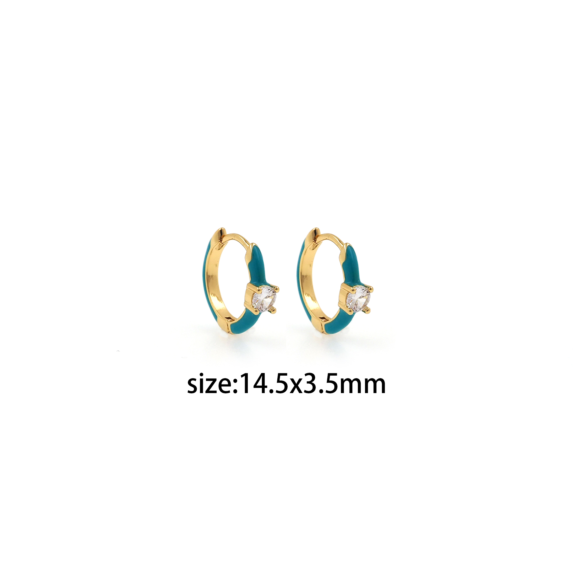 18K Gold Filled Enamel Earring,Round Hoops,Colorful Enamel Earrings,Gold Hoop Earrings,Huggie Earrings