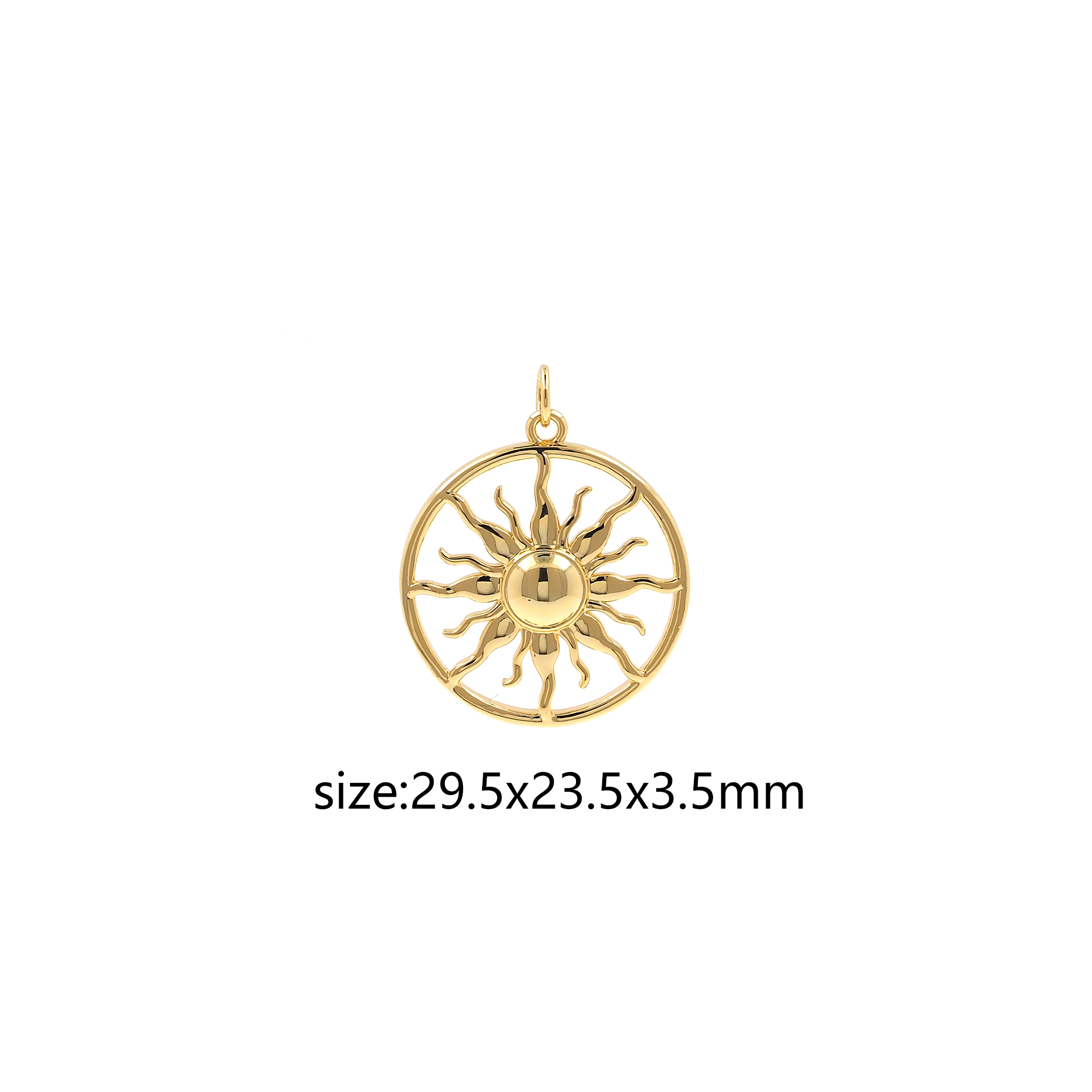 18K Gold Filled Sun Pendant,Celestial Charm,CZ Micor Pave Sun Earrings Necklace for DIY Jewelry Making Supply