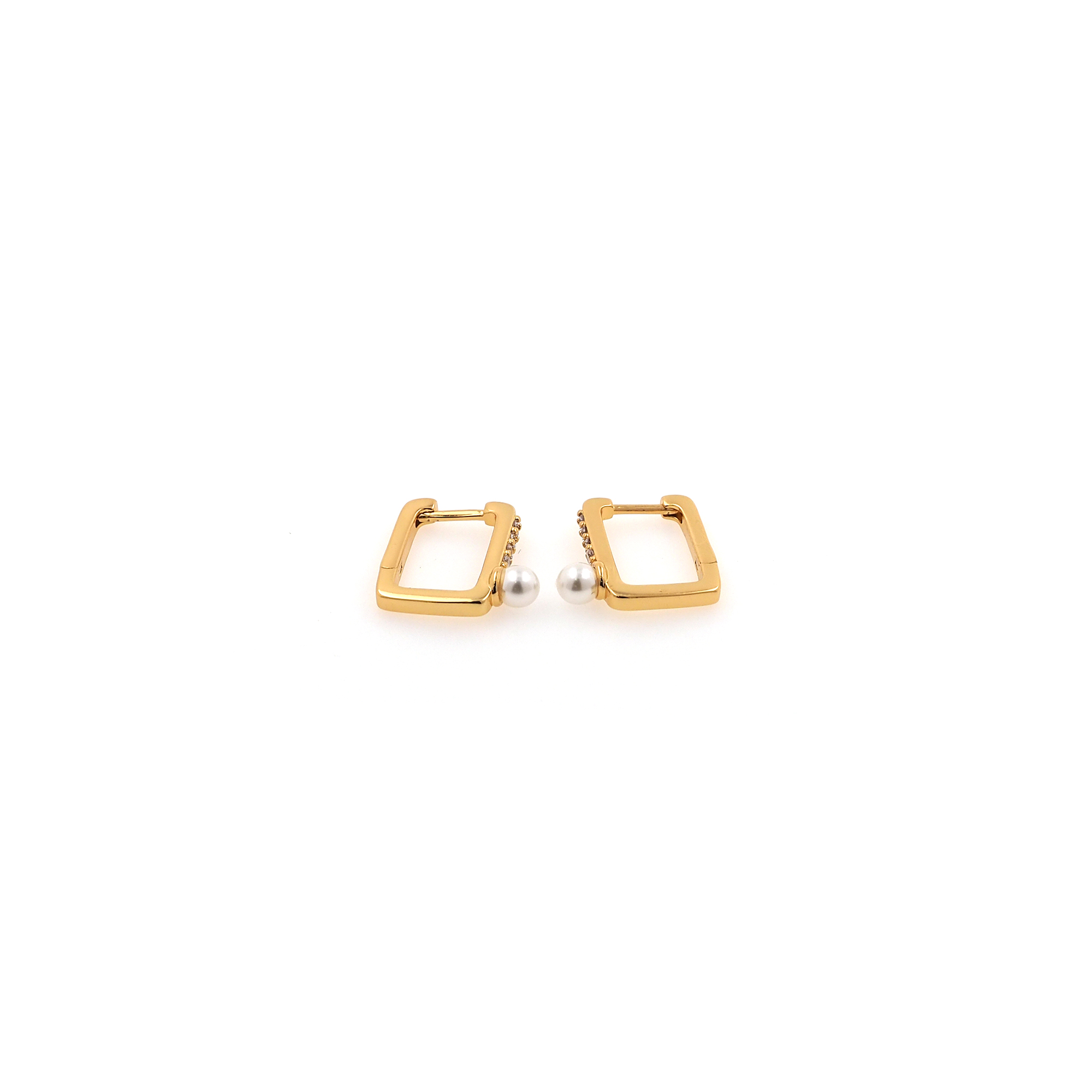 18K Gold Filled Rectangle Hoops Earrings,CZ Hoops,Gold Huggies Hoop Earrings,Minimalist Earrings