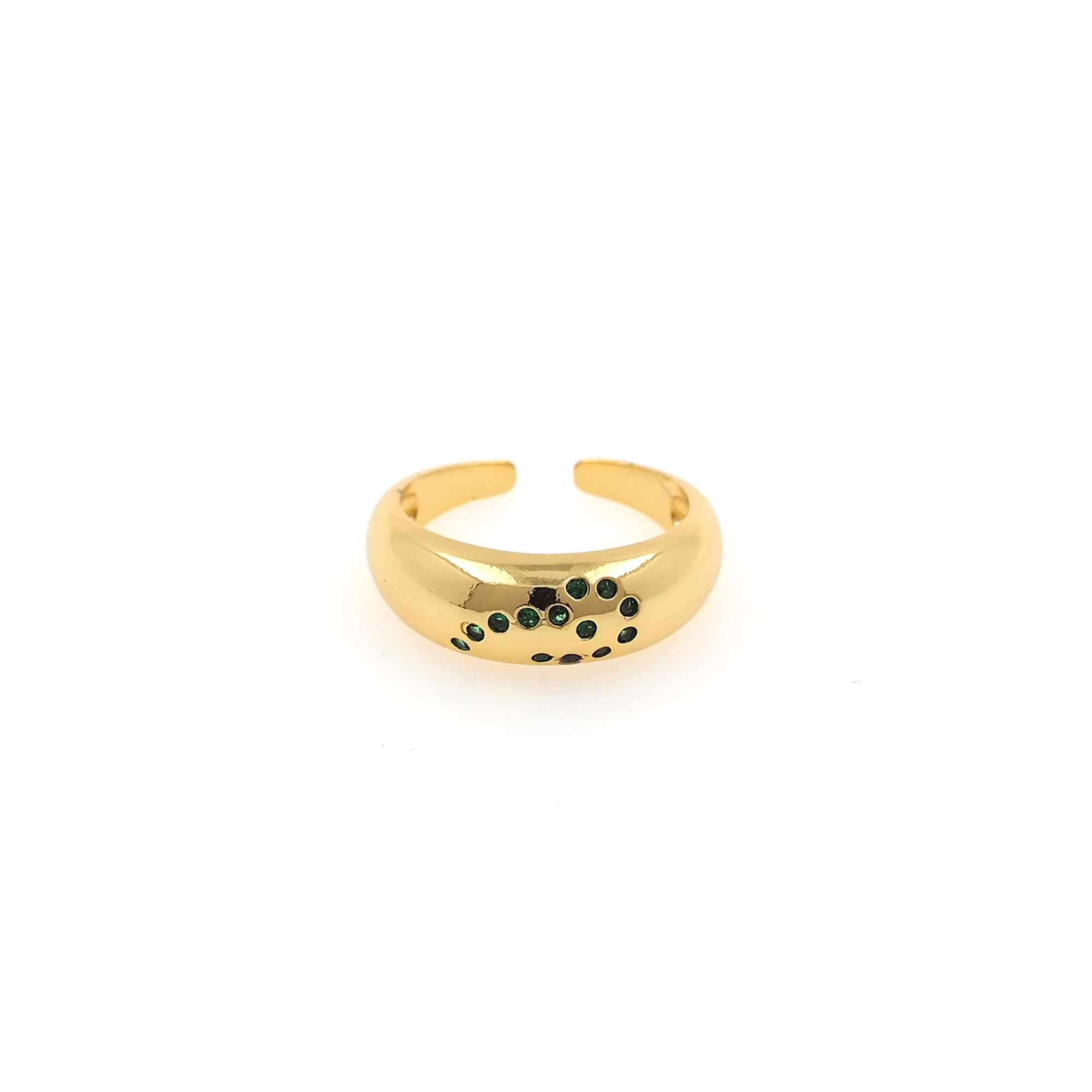 18K Gold Filled Thick CZ Ring,Minimalist Ring,Dainty Zirconia Ring,Open Ring,Adjustable Ring