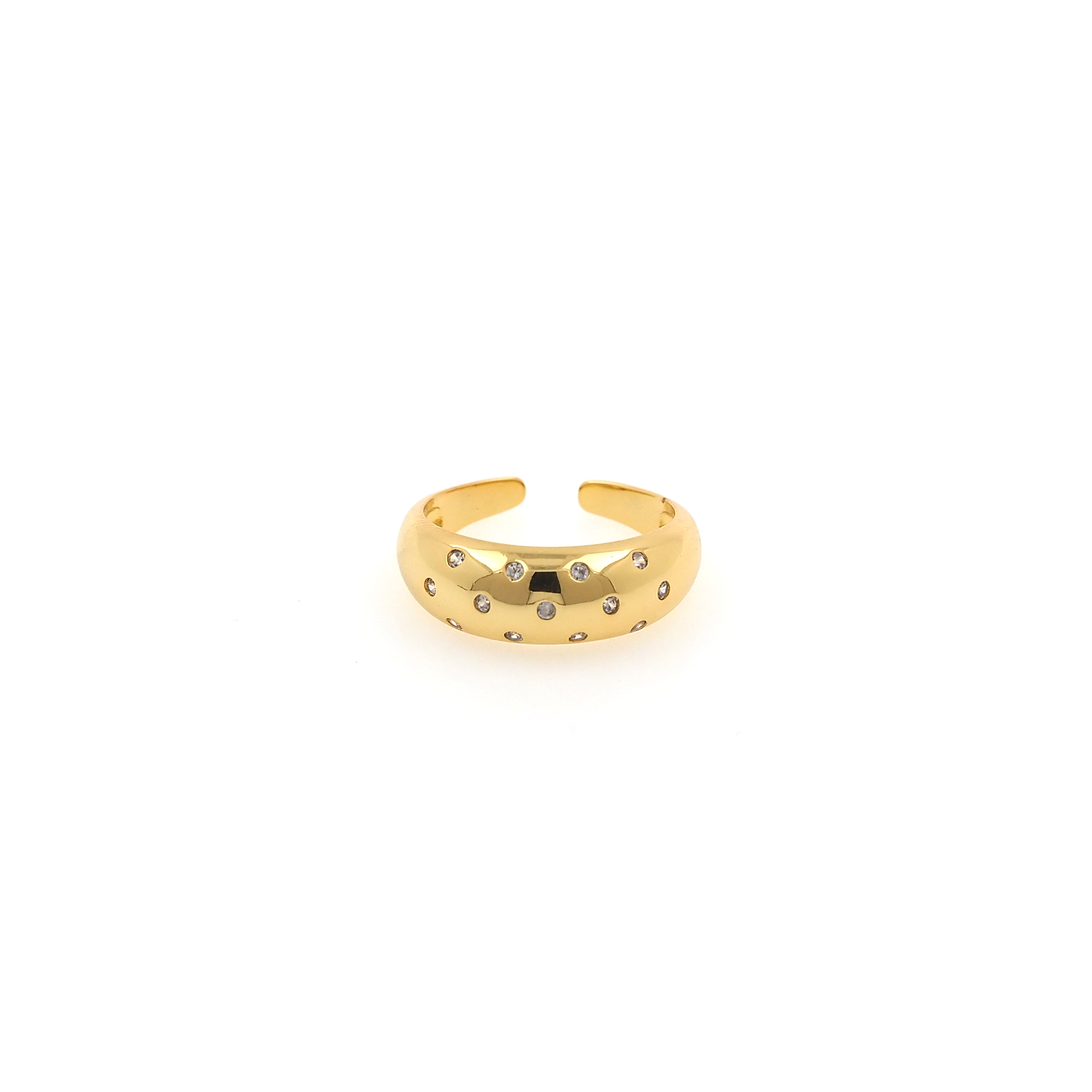 18K Gold Filled CZ Ring,Minimalist Ring,Dainty Zirconia Ring,Open Ring,Adjustable Ring