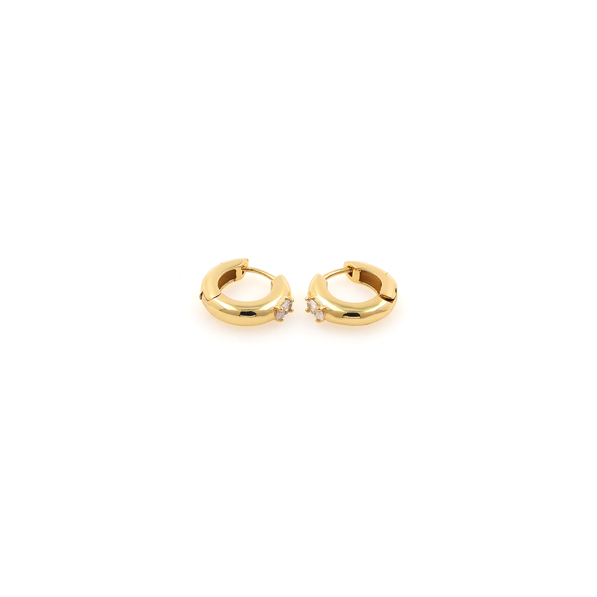 18K Gold Filled Round Hoop Earrings,Dainty Zirconia Earrings,Gold Hoops,Dainty CZ Hoops Huggie
