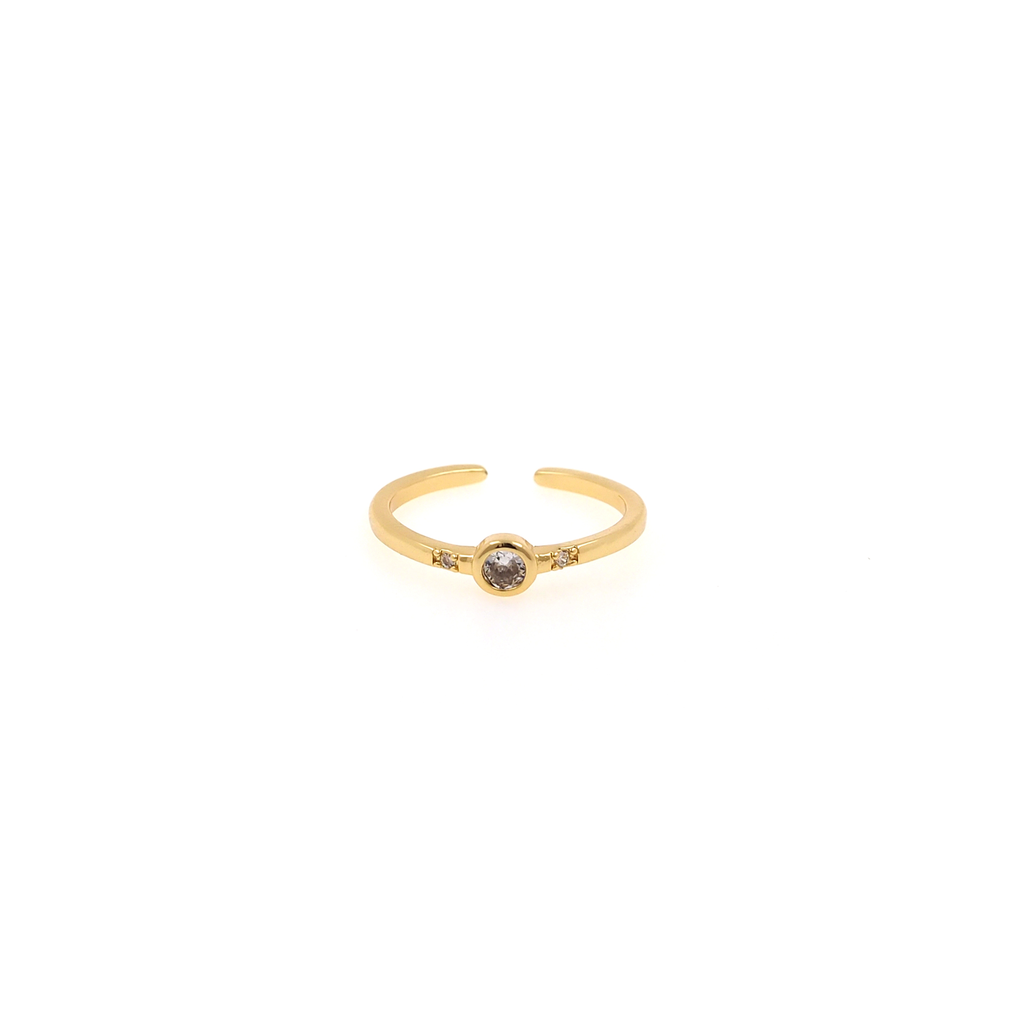 18K Gold Filled Round Rings,CZ Thin Ring,Adjustable Ring,Minimalist Ring,Open Ring