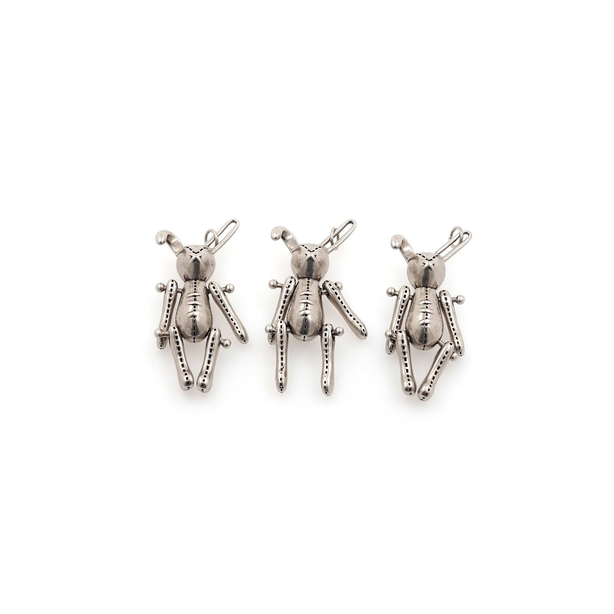 Silver Rabbit Pendant,Animal Charm,Rabbit Earrings Necklace for DIY Jewelry Making Supply