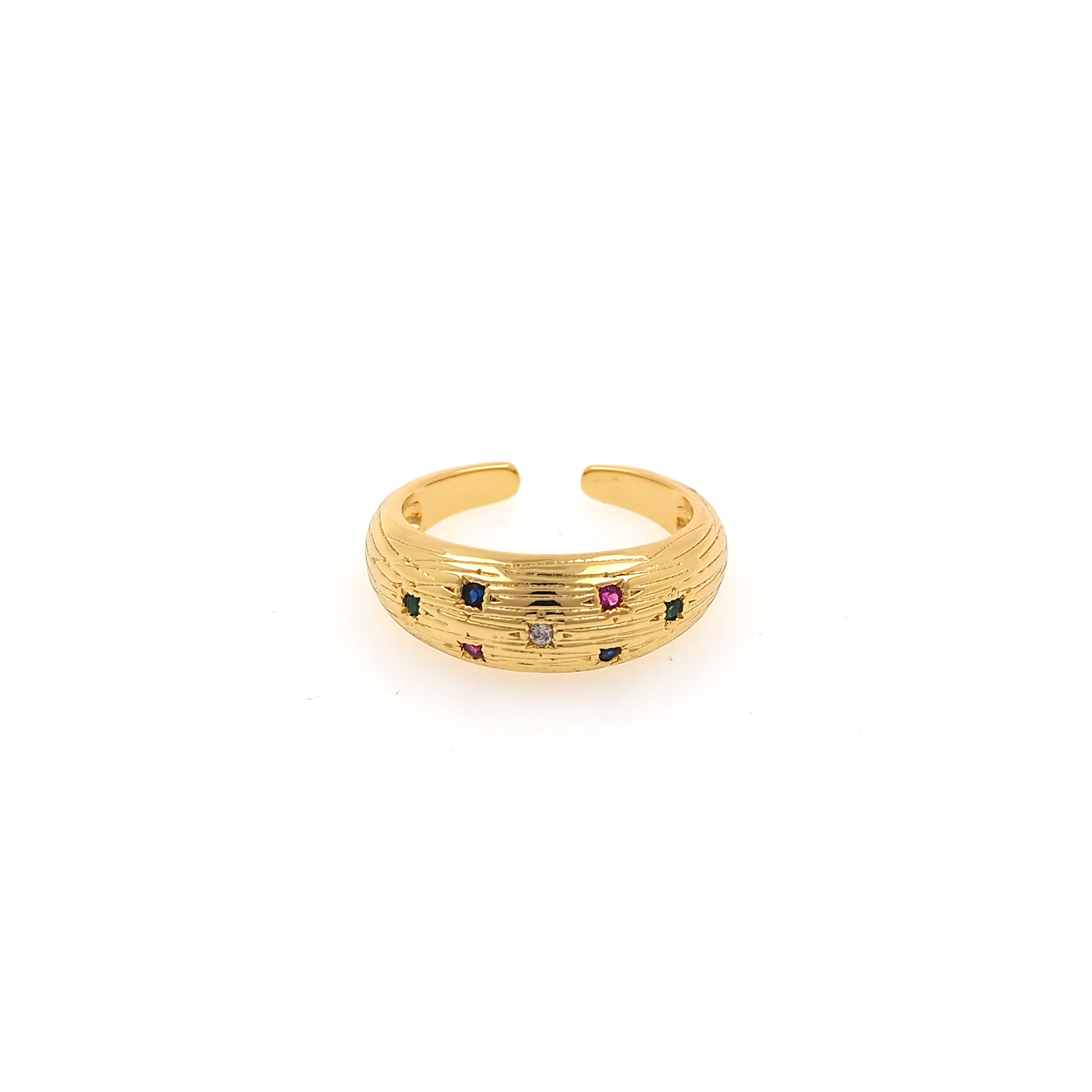 18K Gold Filled CZ Ring,Minimalist Ring,Dainty Zirconia Ring,Open Ring,Adjustable Ring