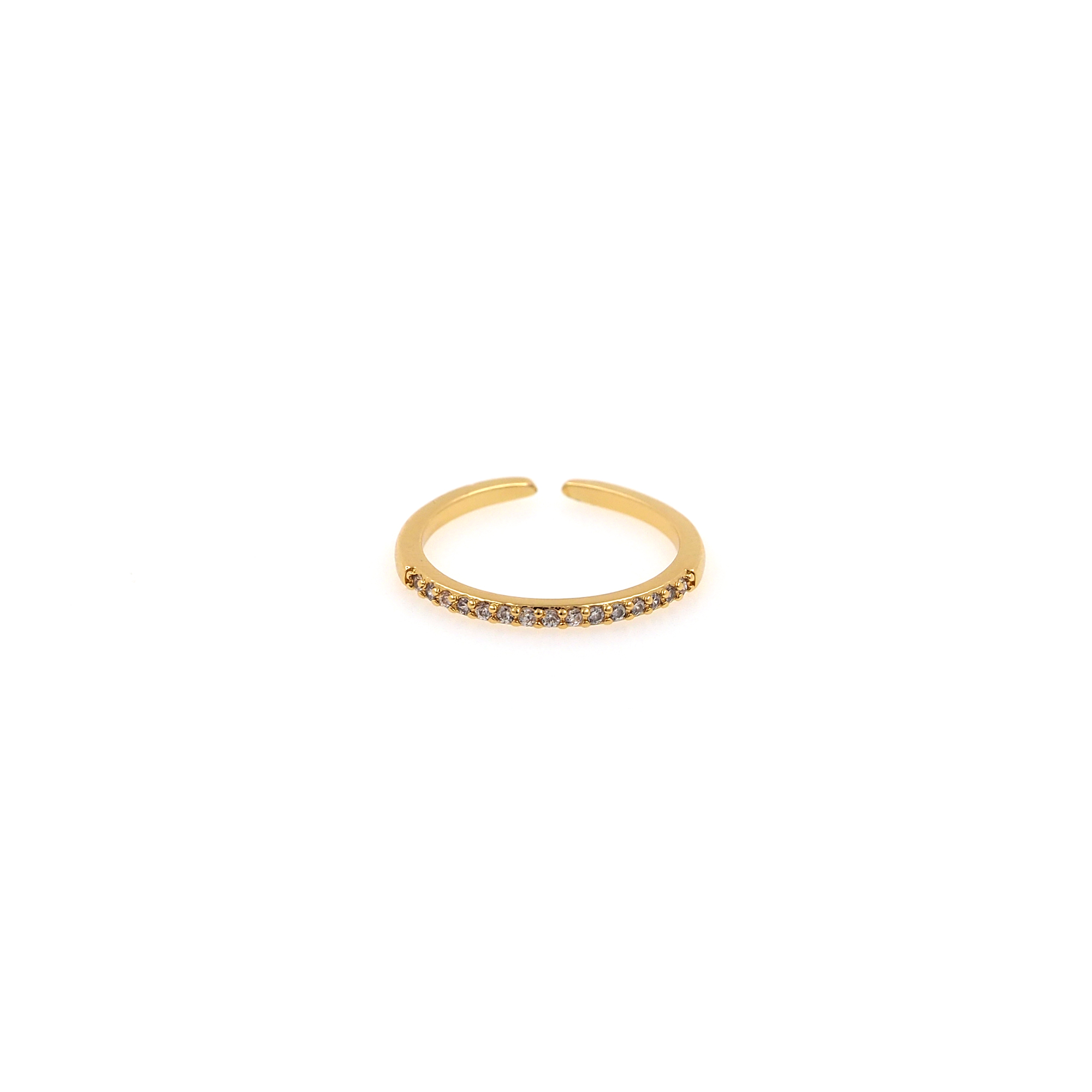 18K Gold Filled CZ Ring,Minimalist Ring,Dainty Zirconia Ring,Open Ring,Adjustable Ring