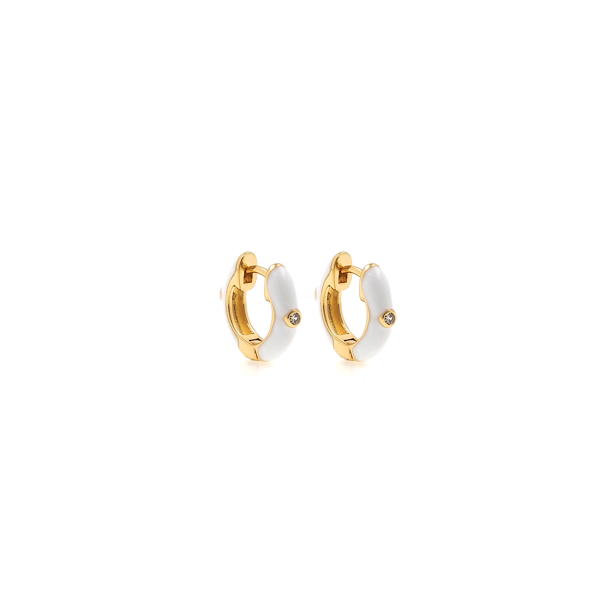 18K Gold Filled Enamel Earring,Round Hoops,Colorful Enamel Earrings,Gold Hoop Earrings,Huggie Earrings