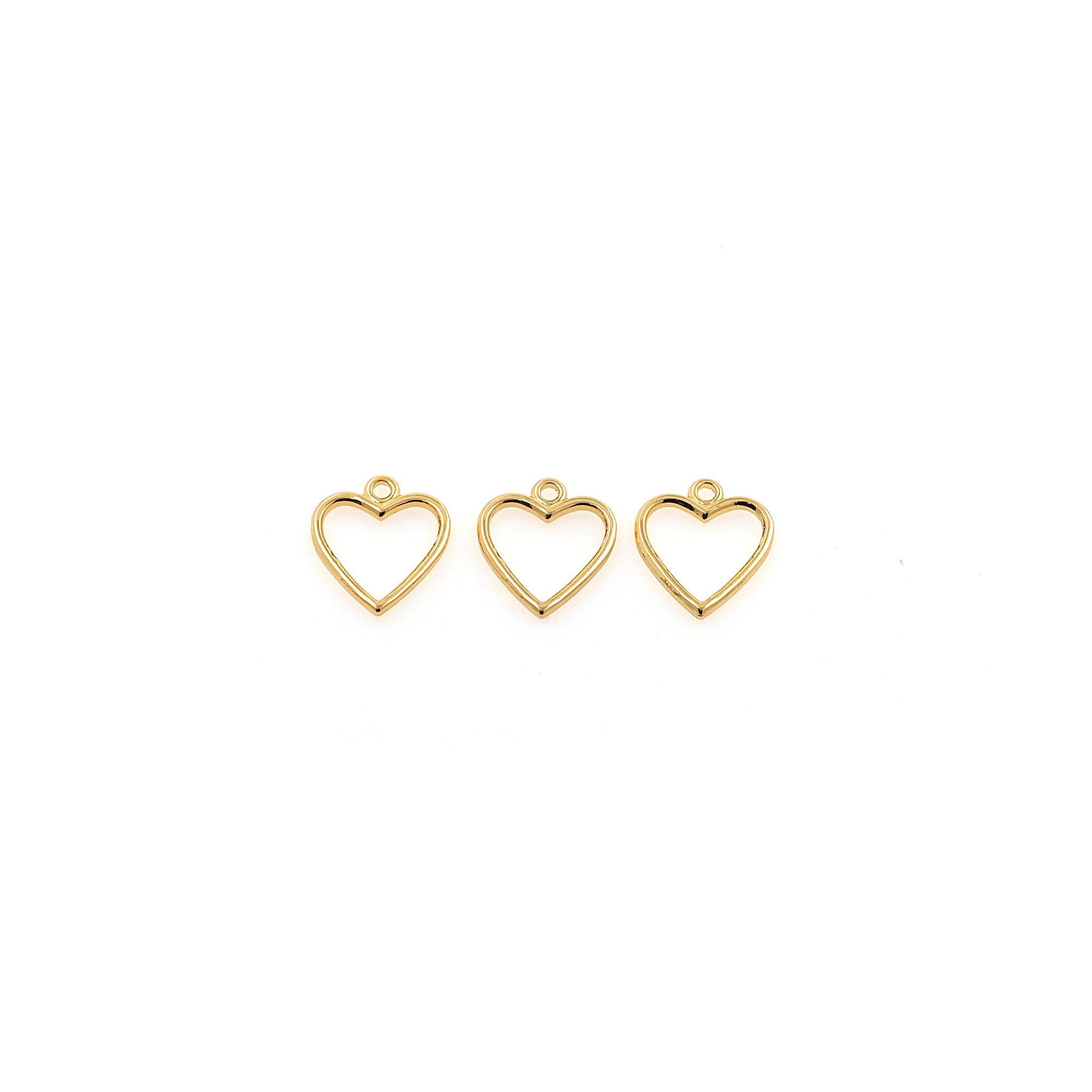 18K Gold Filled Heart Pendant,Tiny Heart Charm Earrings Necklace for DIY Jewelry Making Supply