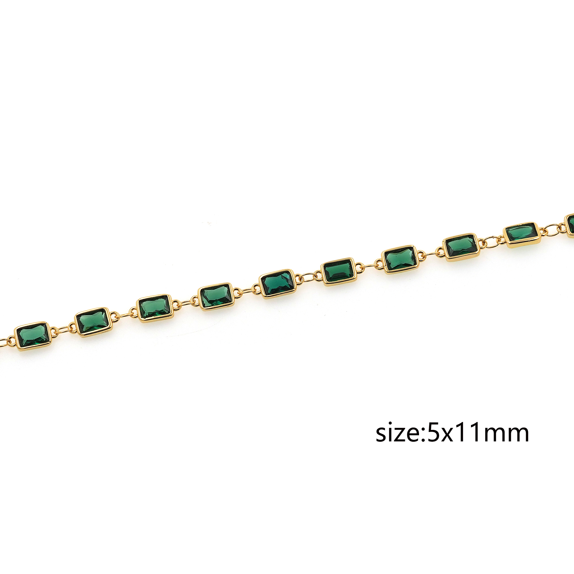 18K Gold Filled Rectangle Chain,Minimalist Chains,Tennis Chain,Zirconia Chain,Thin Link Chain Necklace for Women DIY Jewelry Making Supply