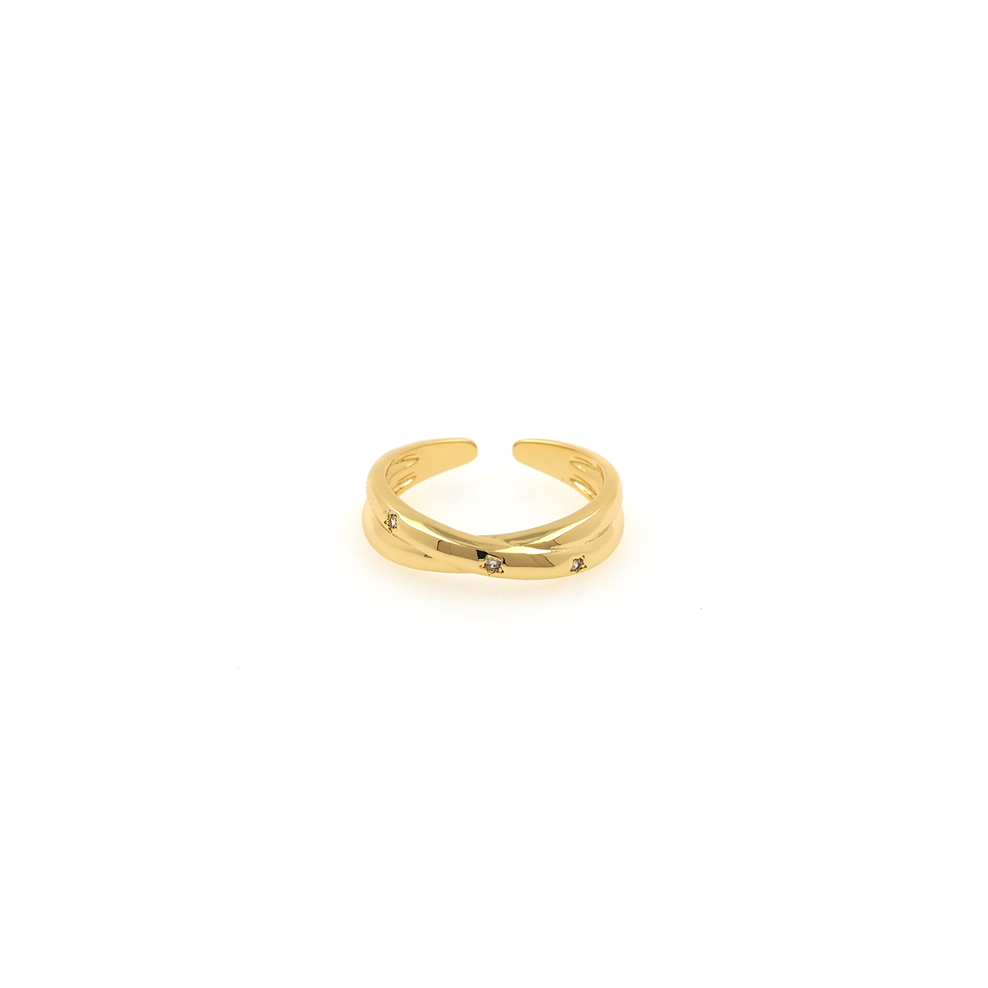 18K Gold Filled CZ Ring,Minimalist Ring,Dainty Zirconia Ring,Open Ring,Adjustable Ring