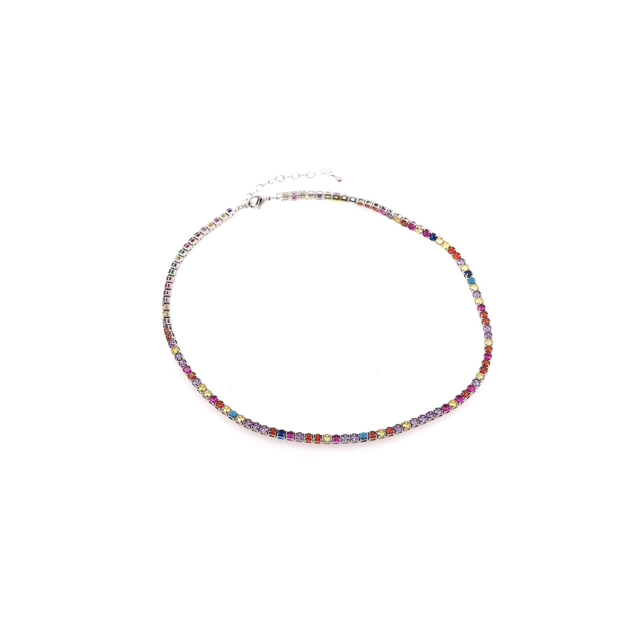 18K Gold Filled Link Chain Necklace,Zirconia Chain,Minimalist Cable Necklace,Adjustable Necklace