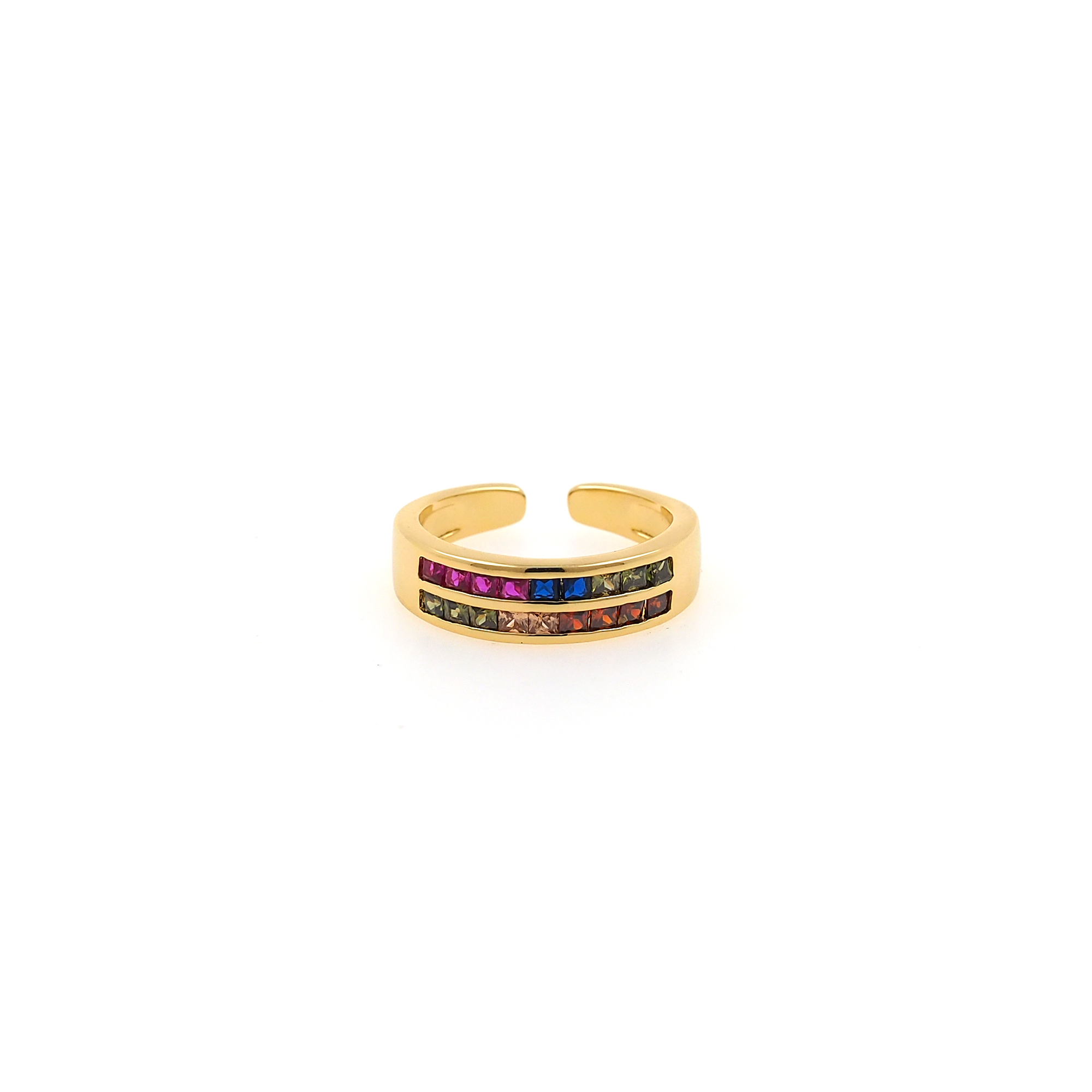 18K Gold Filled Zirconia Ring,Colorful CZ Ring,Adjustable Ring,Minimalist Ring,Open Ring