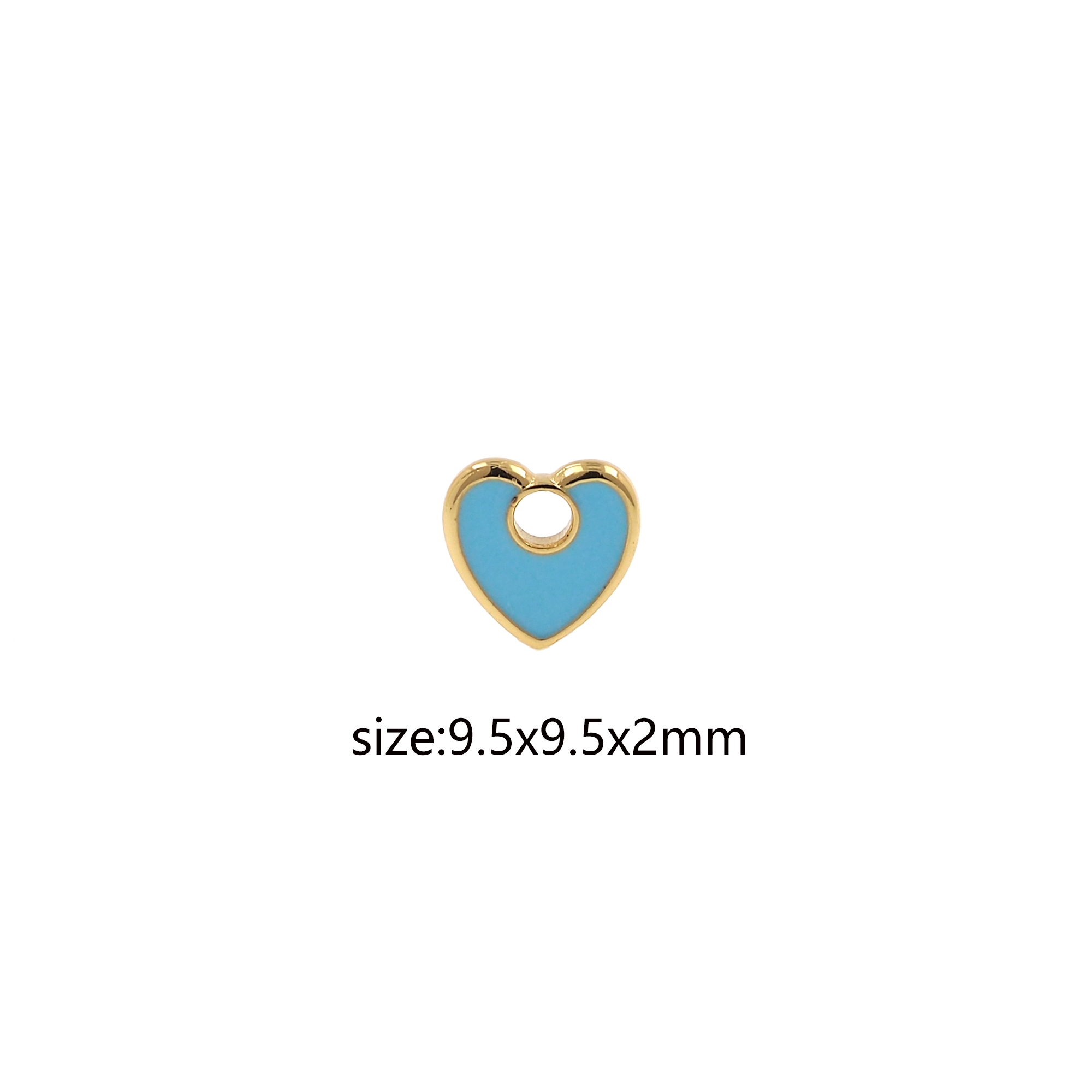 18K Gold Filled Heart Pendant,Enamel Heart Charm Earrings Necklace for DIY Jewelry Making Supply