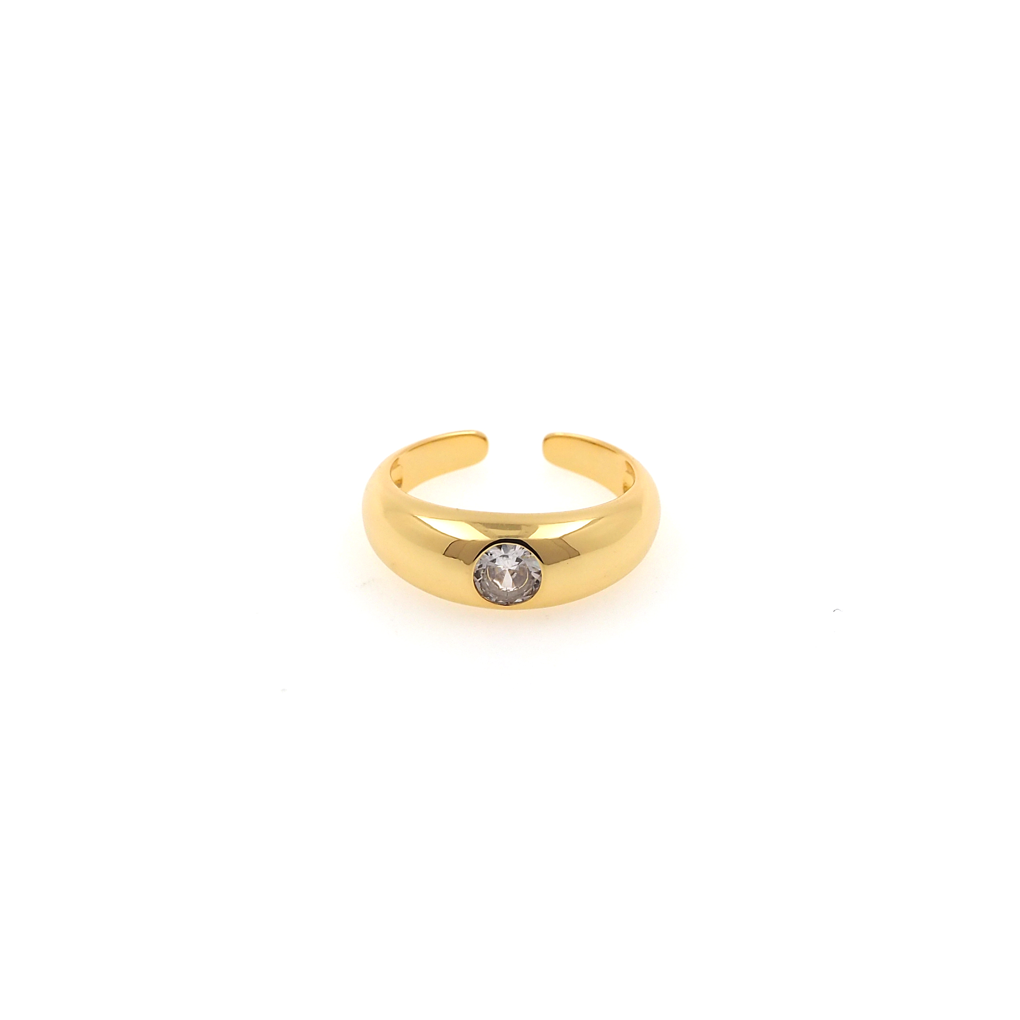 18K Gold Filled CZ Ring,Minimalist Ring,Dainty Zirconia Ring,Open Ring,Adjustable Ring
