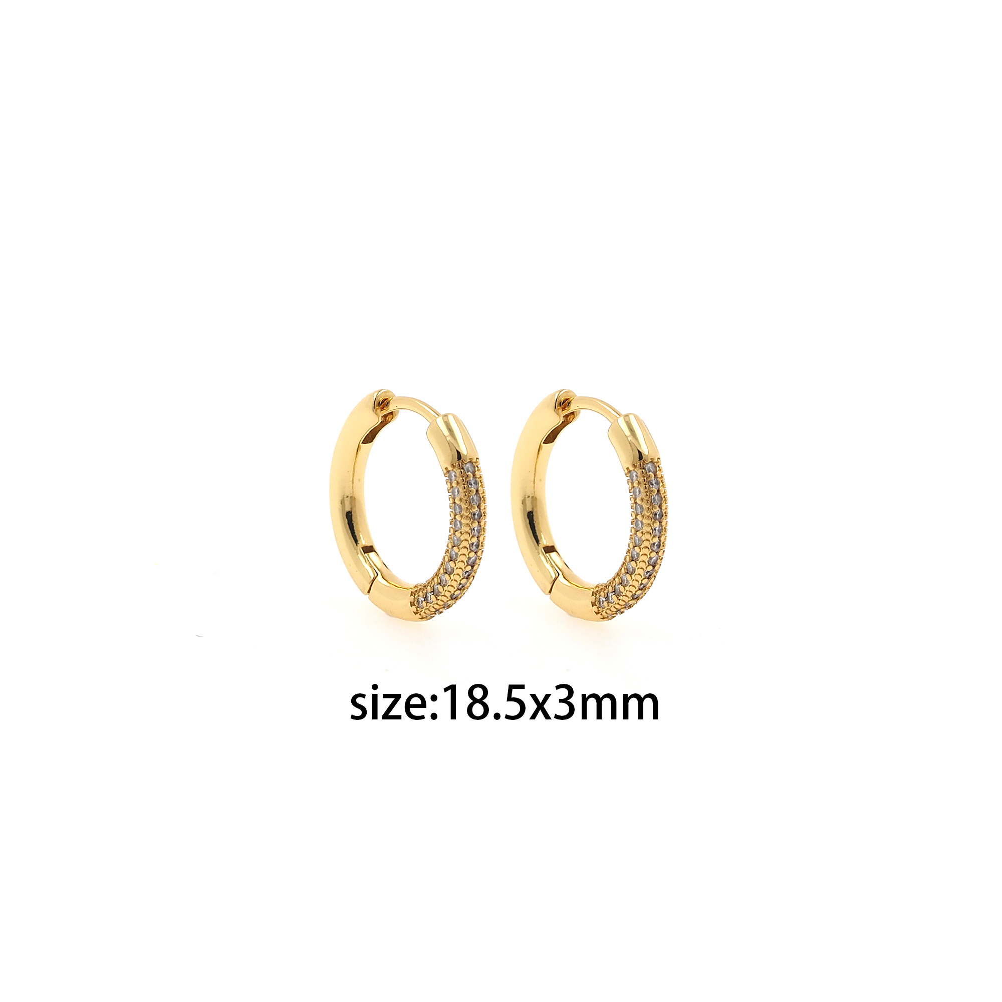 18K Gold Filled Round Hoop Earrings,Dainty Zirconia Earrings,Gold Hoops,Dainty CZ Hoops Huggie