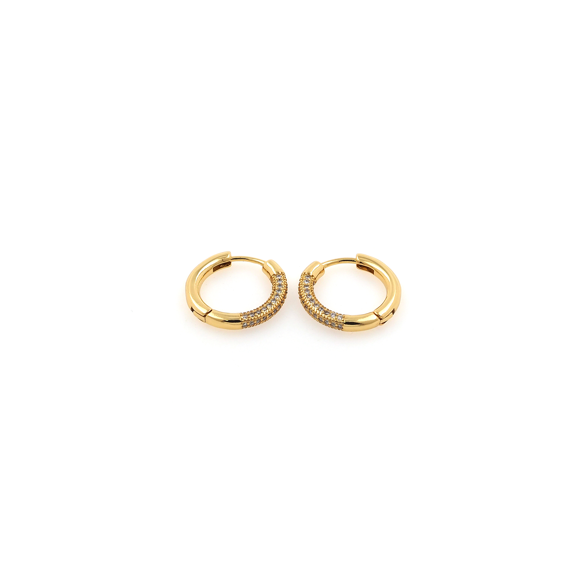 18K Gold Filled Round Hoop Earrings,Dainty Zirconia Earrings,Gold Hoops,Dainty CZ Hoops Huggie