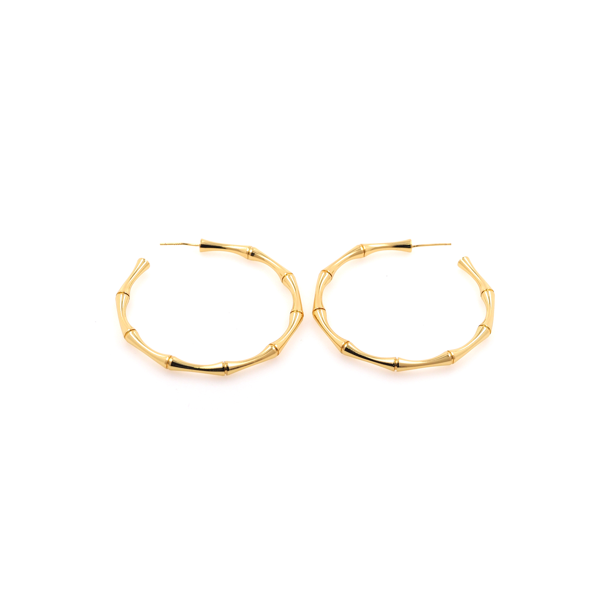 18K Gold Filled Bamboo Hoop Earrings,Minimalist Earrings,Gold Hoops,Dainty Hoops Huggie