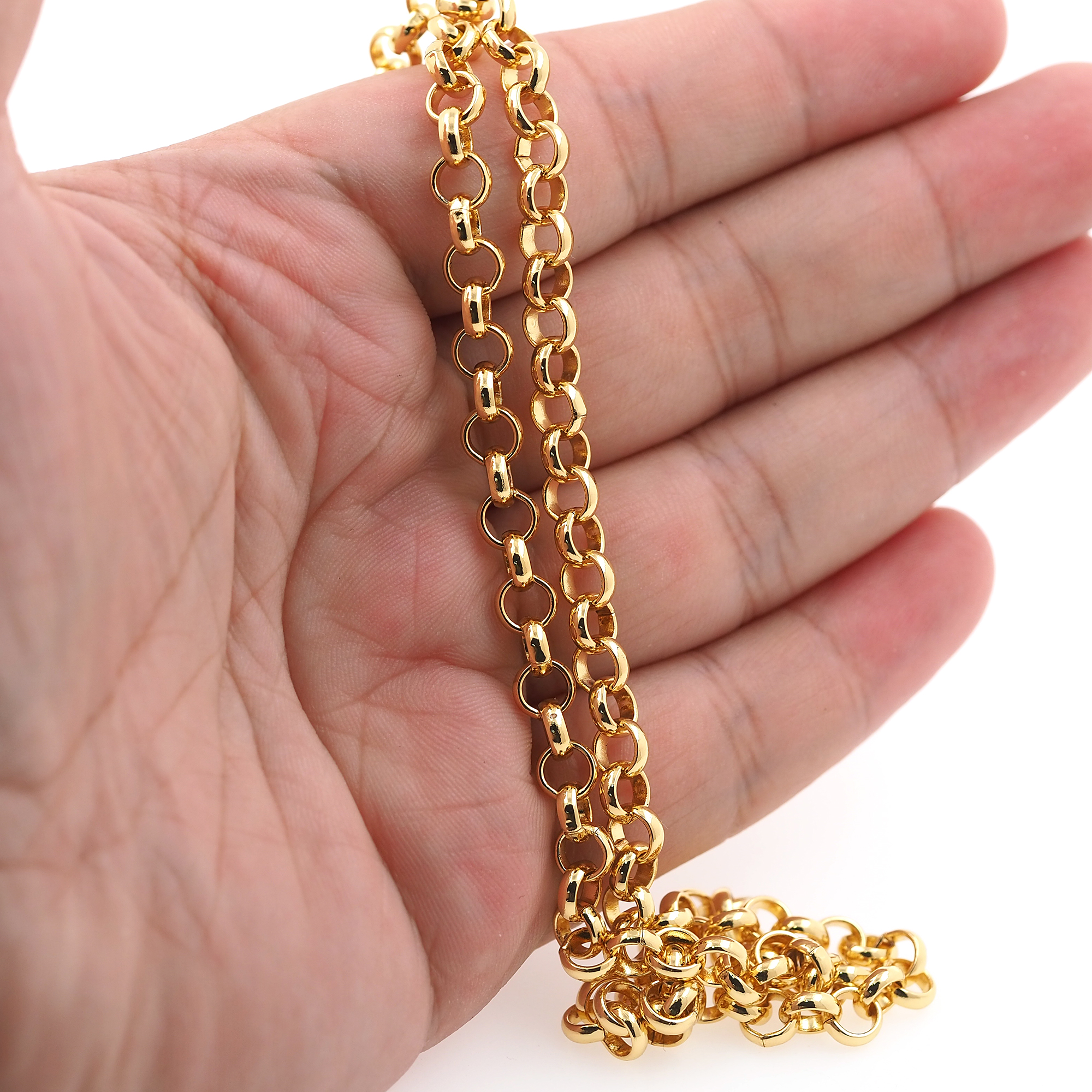 18K Gold Filled Round Chain Necklace,Dainty Thin Link Chain,Gold Rolo Chain Necklace for Women DIY Jewelry Making Supply