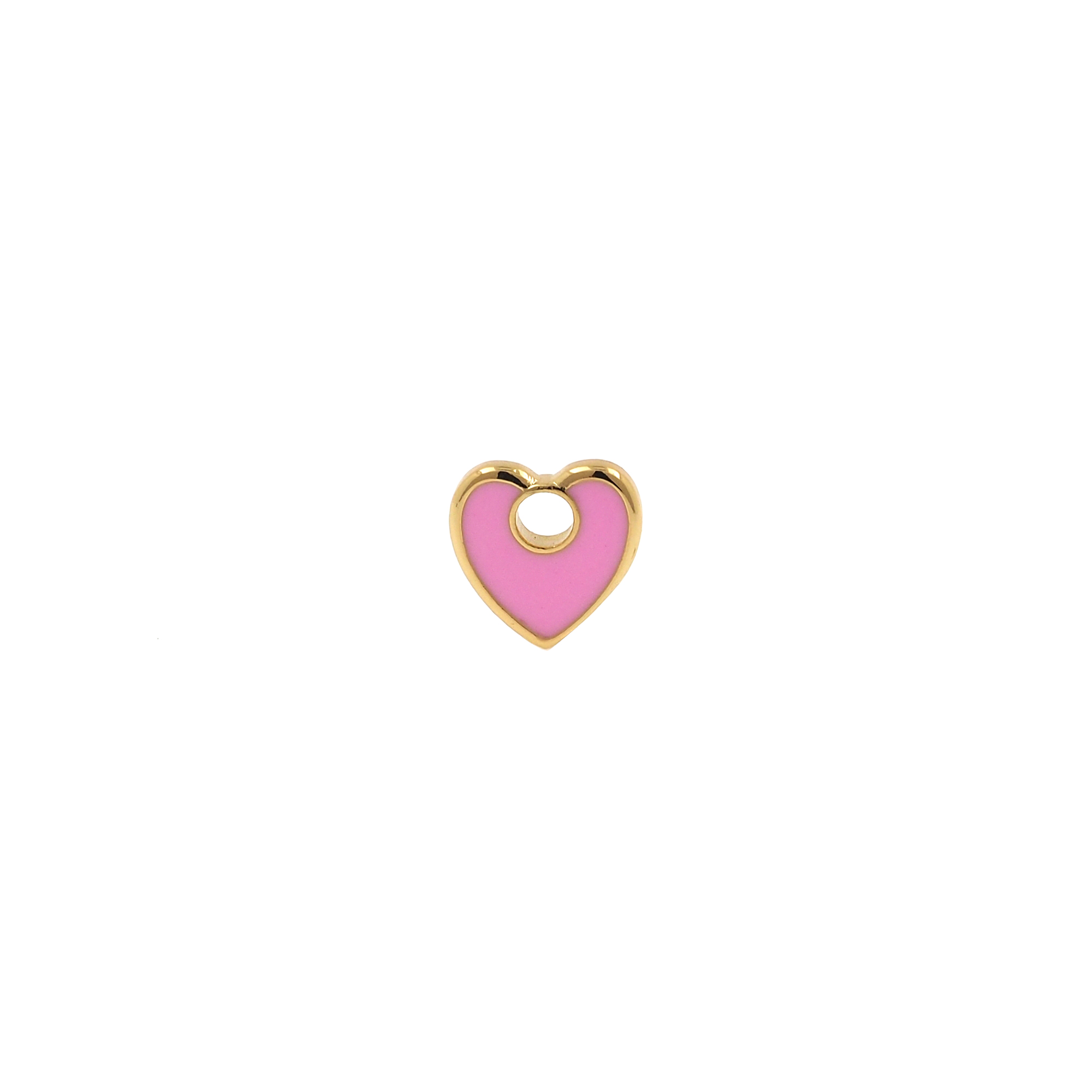18K Gold Filled Heart Pendant,Enamel Heart Charm Earrings Necklace for DIY Jewelry Making Supply